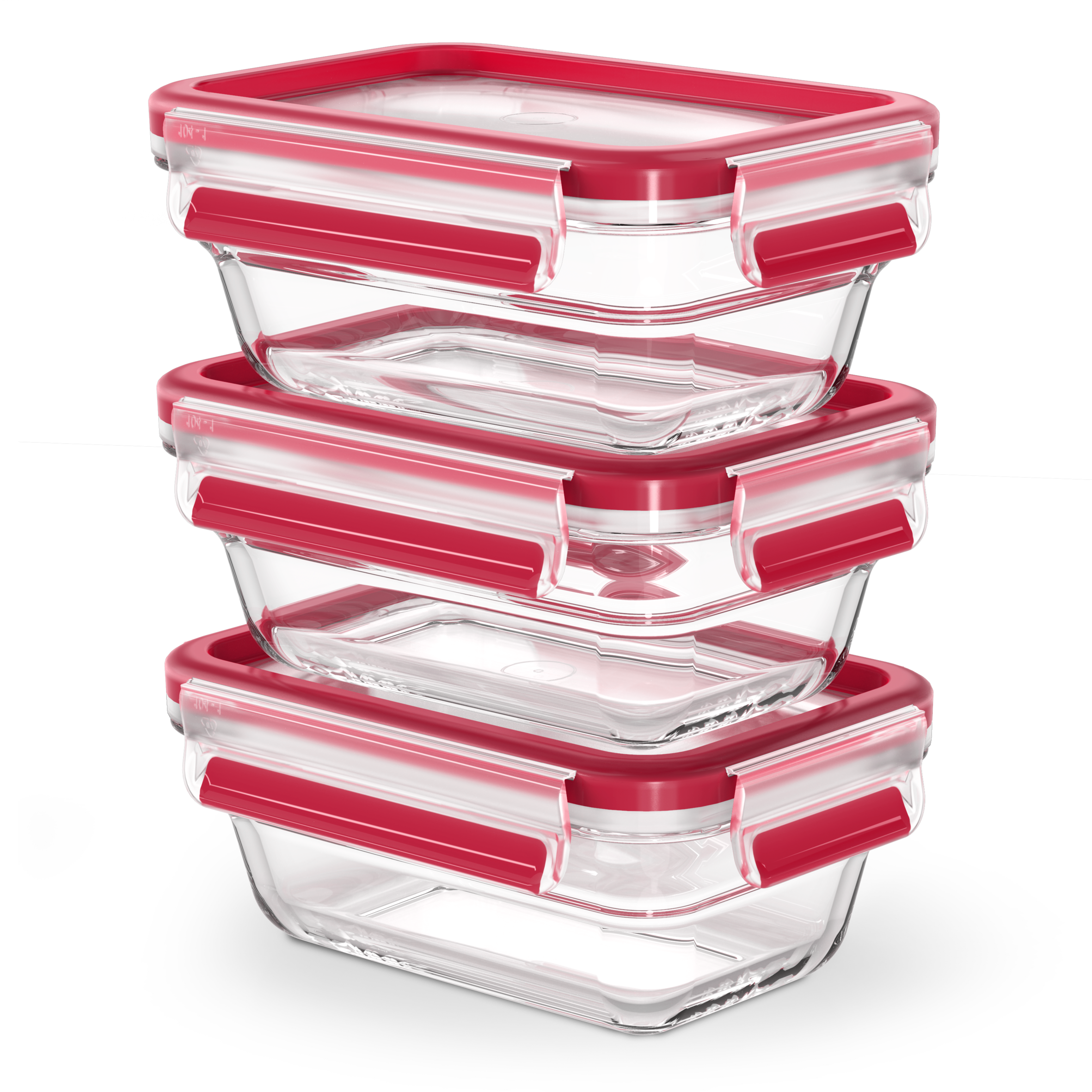 MASTERSEAL GLASS Set 3 boîtes rect 0,45 L