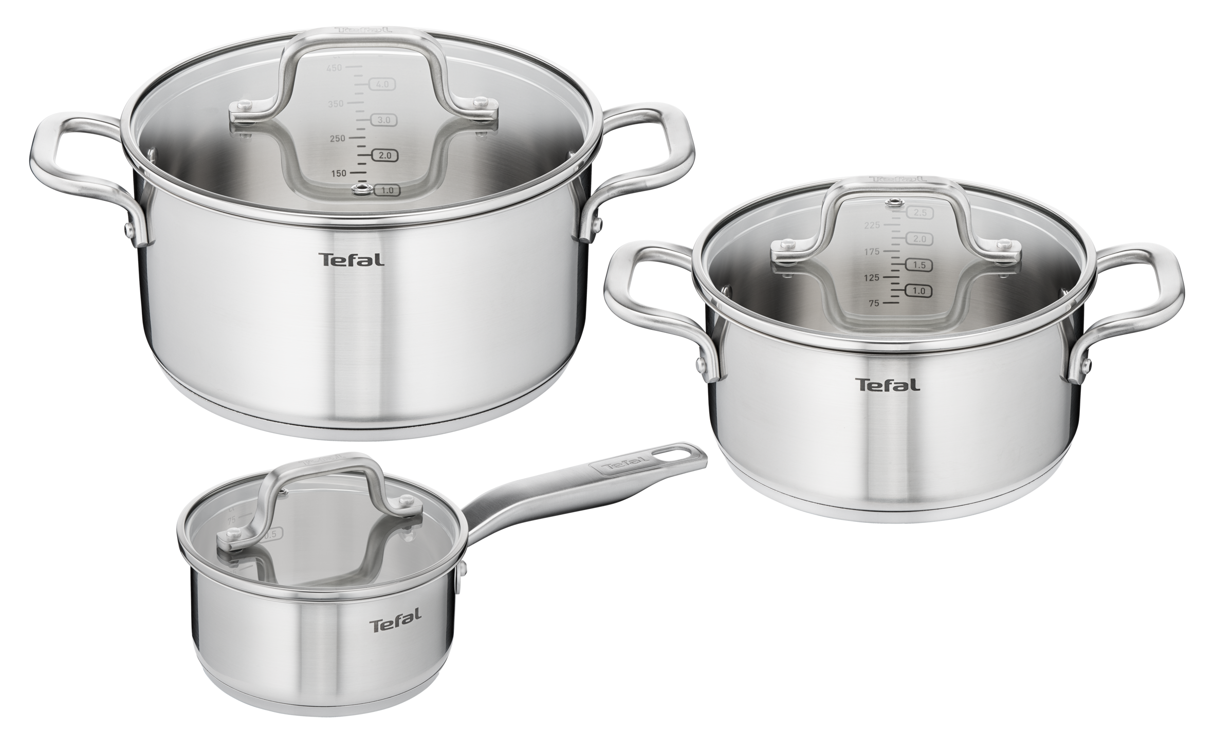 Virtuoso Batterie 6 pièces  Casserole 14 cm Faitouts 20/24 cm + couvercles 