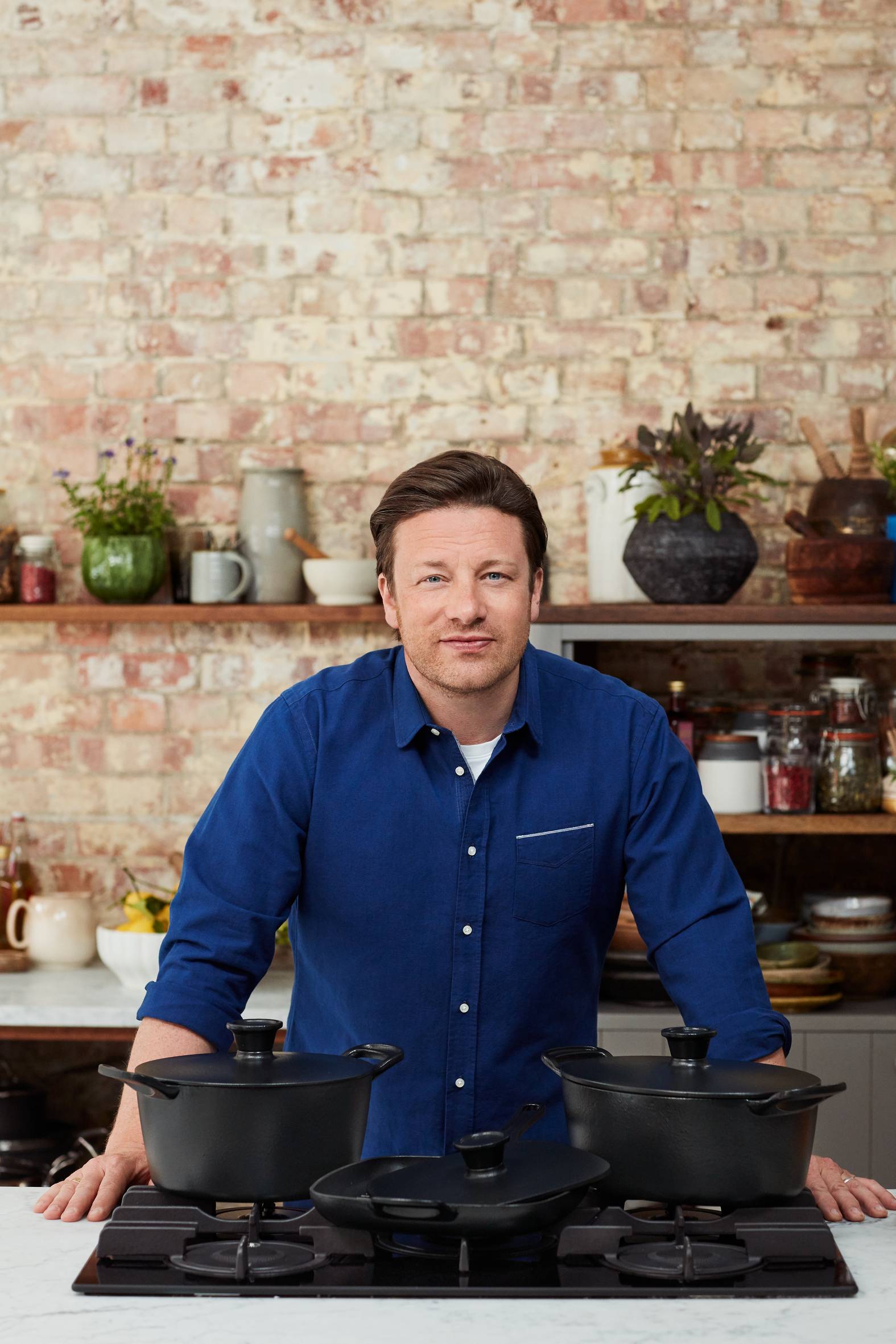 JAMIE OLIVER Premium fonte d'acier Sauteuse 2 anses 30 cm + couvercle