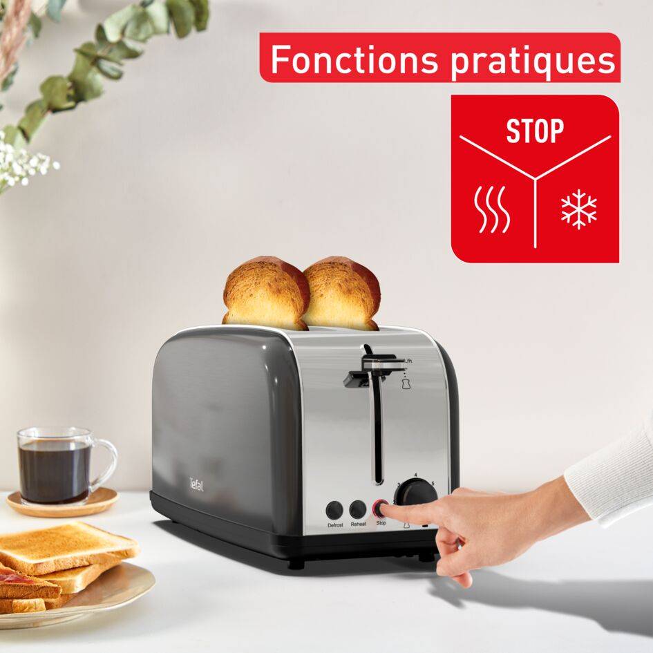 Grille-pain 2 longues fentes Equinox noir