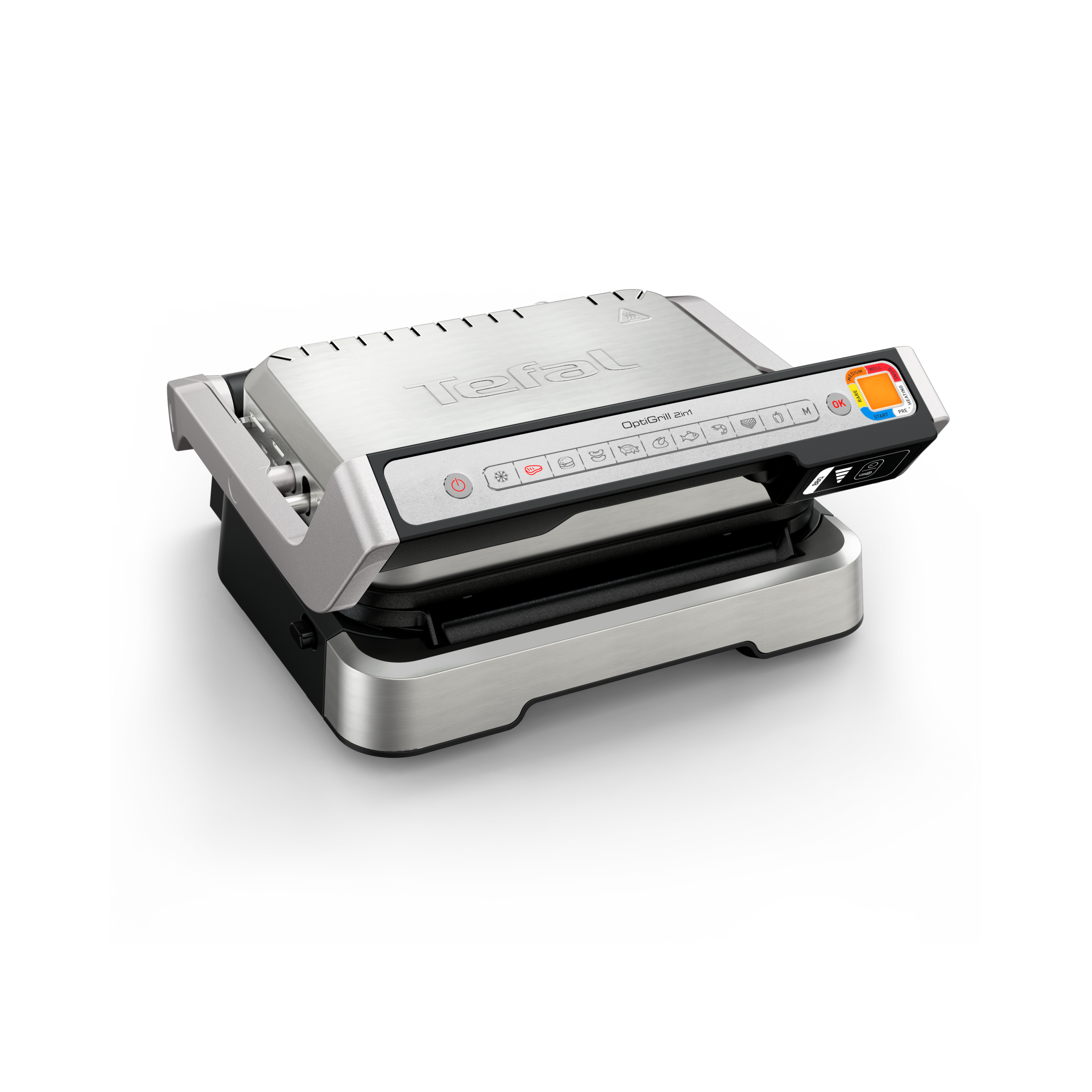 Optigrill 2 en1, grill intelligent, fonction BBQ, 6 programmes, mode manuel, ouverture 180°, 4 personnes