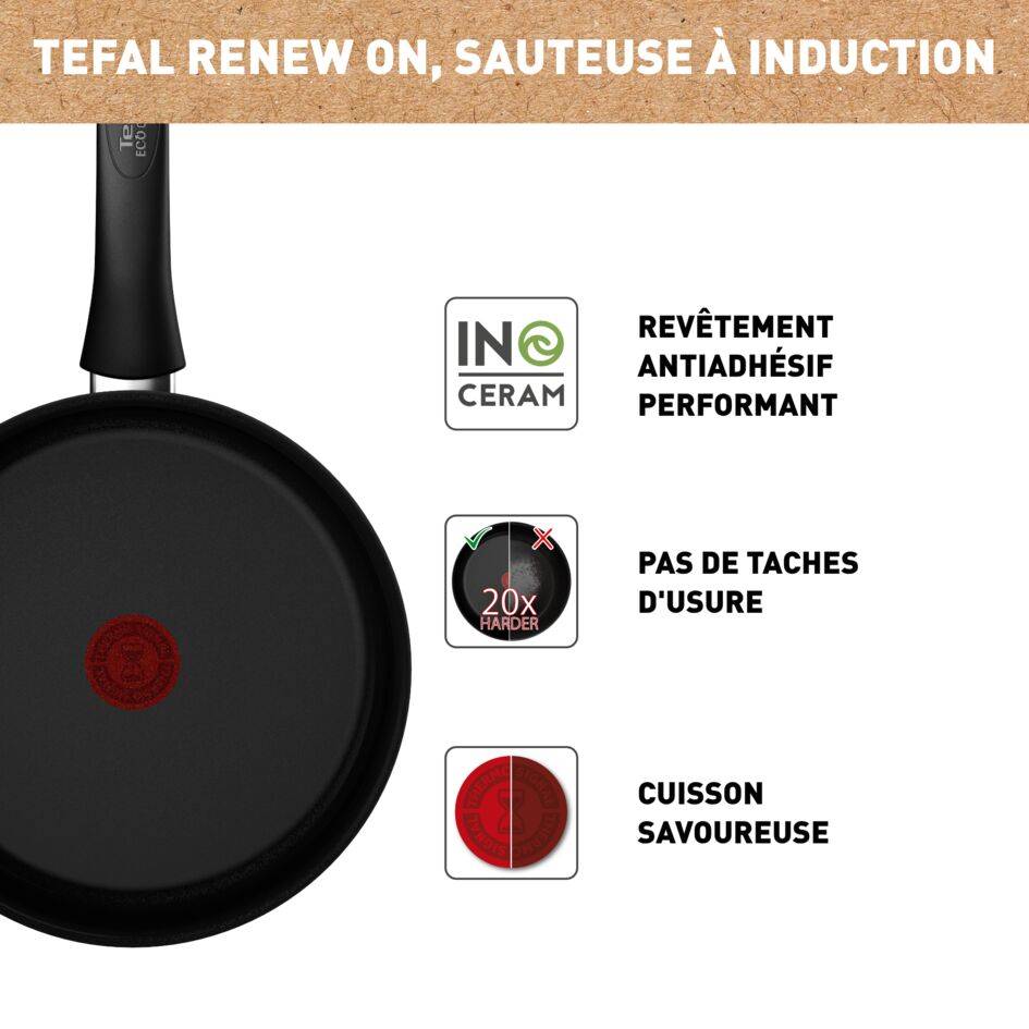 Renew On, Céramique, Sauteuse 24 cm, Induction