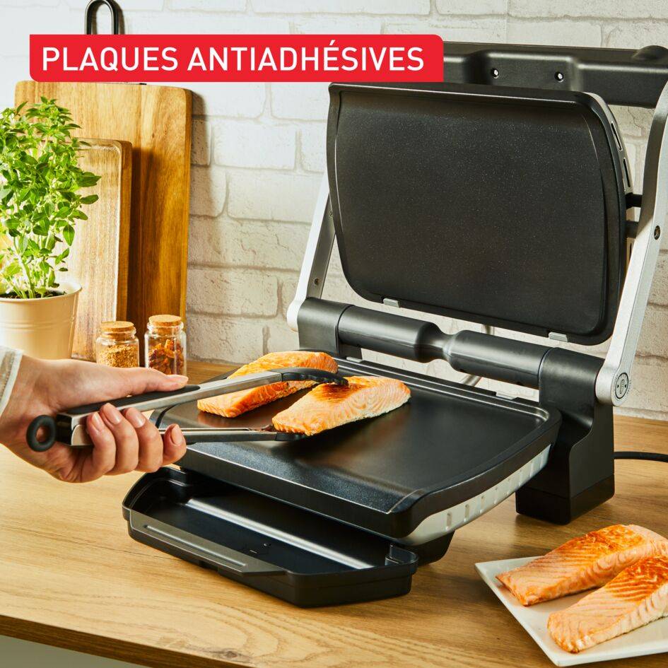 Plaques à plancha pour OptiGrill/OptiGrill Elite, antiadhésives idéales pour les ingrédients délicats 