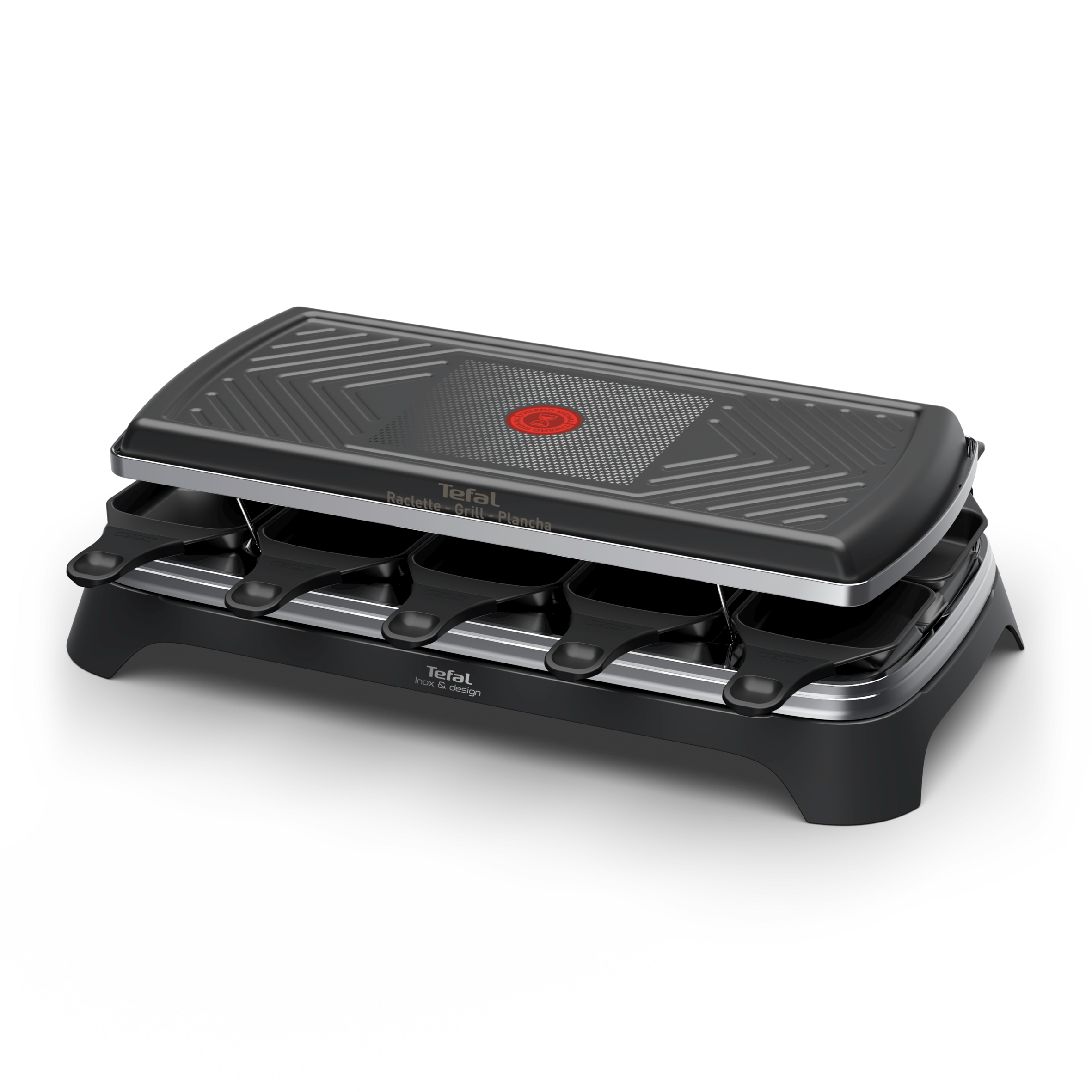 Gourmet Inox et Design, Appareil à raclette et gril, Antiadhésif, 10 personnes