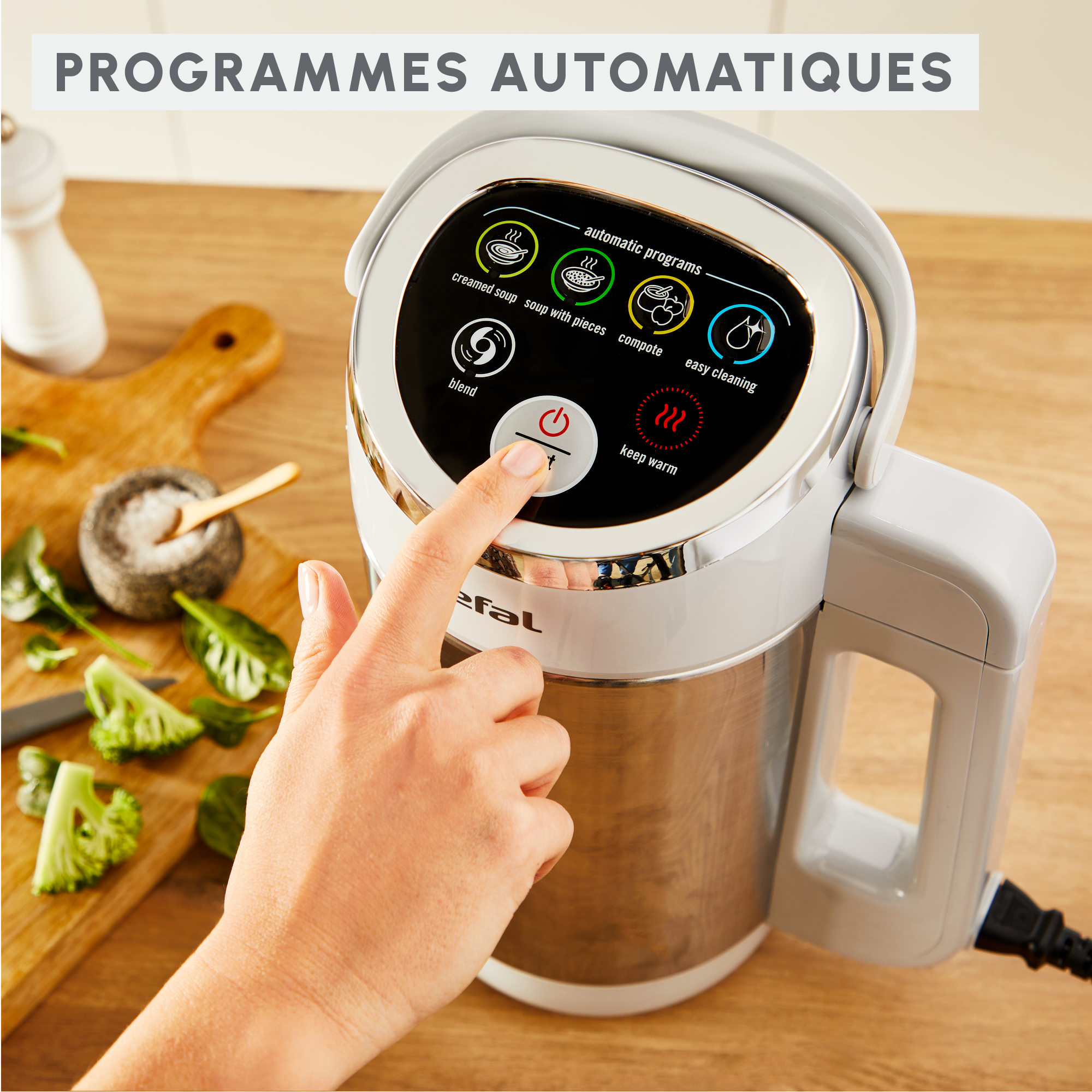 Blender chauffant,quatre programmes automatiques, capacité 1,2 L