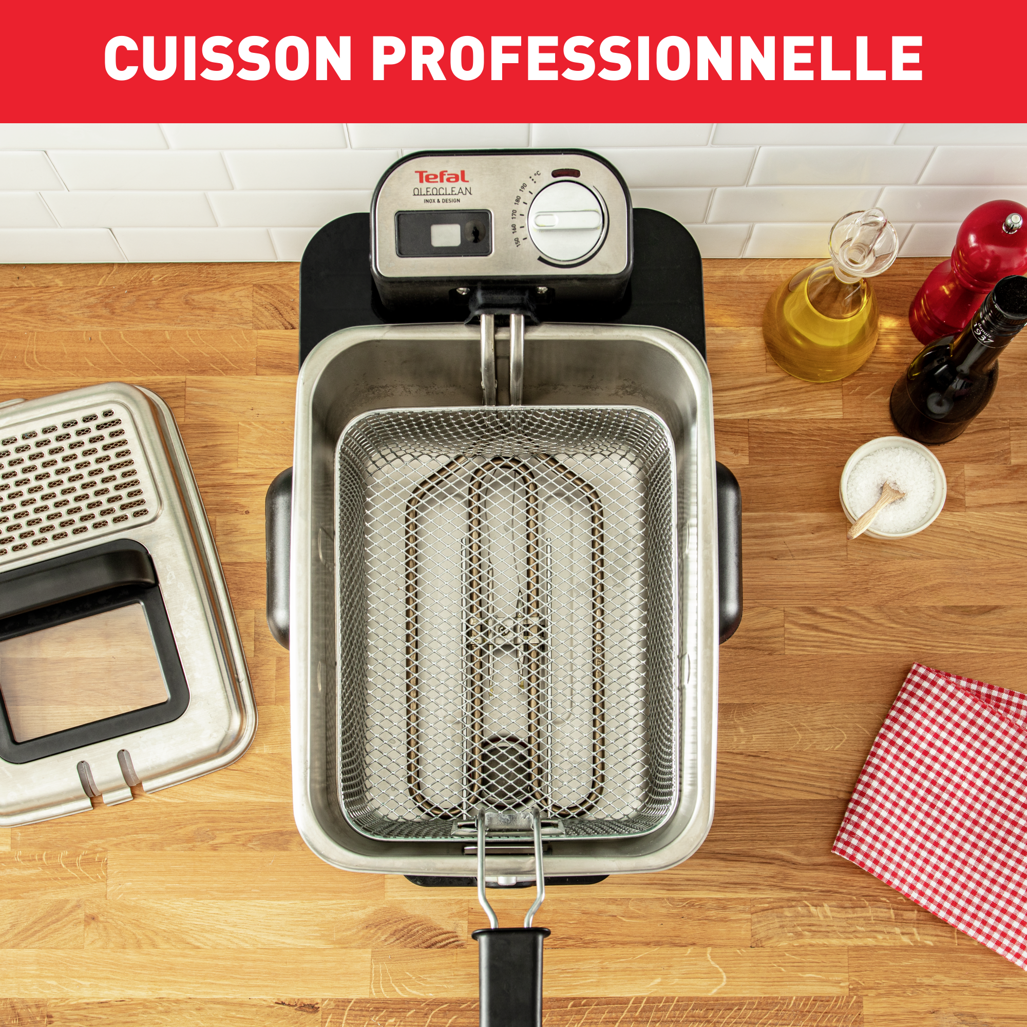 Oleo Clean Inox & Design, Friteuse à huile semi-professionnelle, 3.5L, Jusqu'à 6 personnes