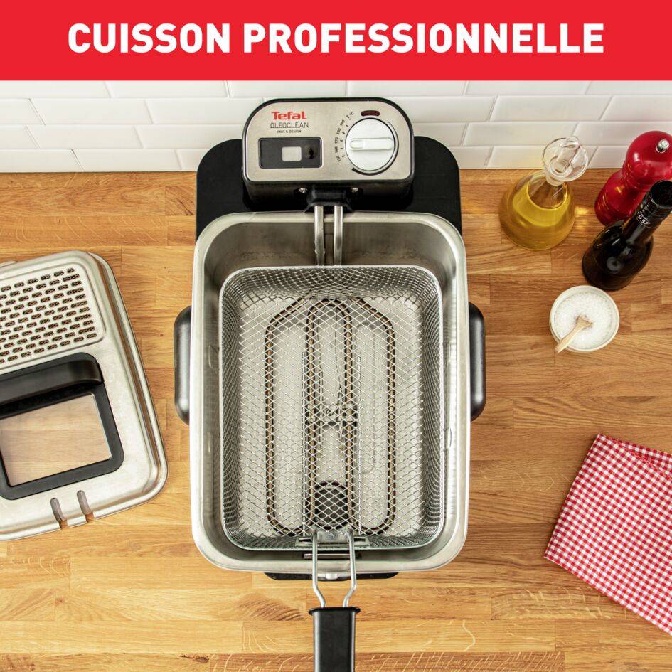 Oleo Clean Inox & Design, Friteuse à huile semi-professionnelle, 3.5L, Jusqu'à 6 personnes