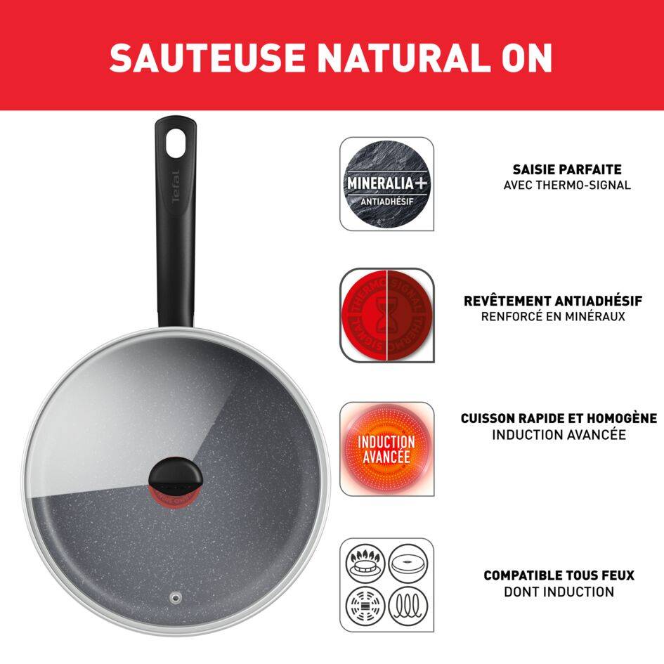 Natural on sauteuse 24cm + couvercle