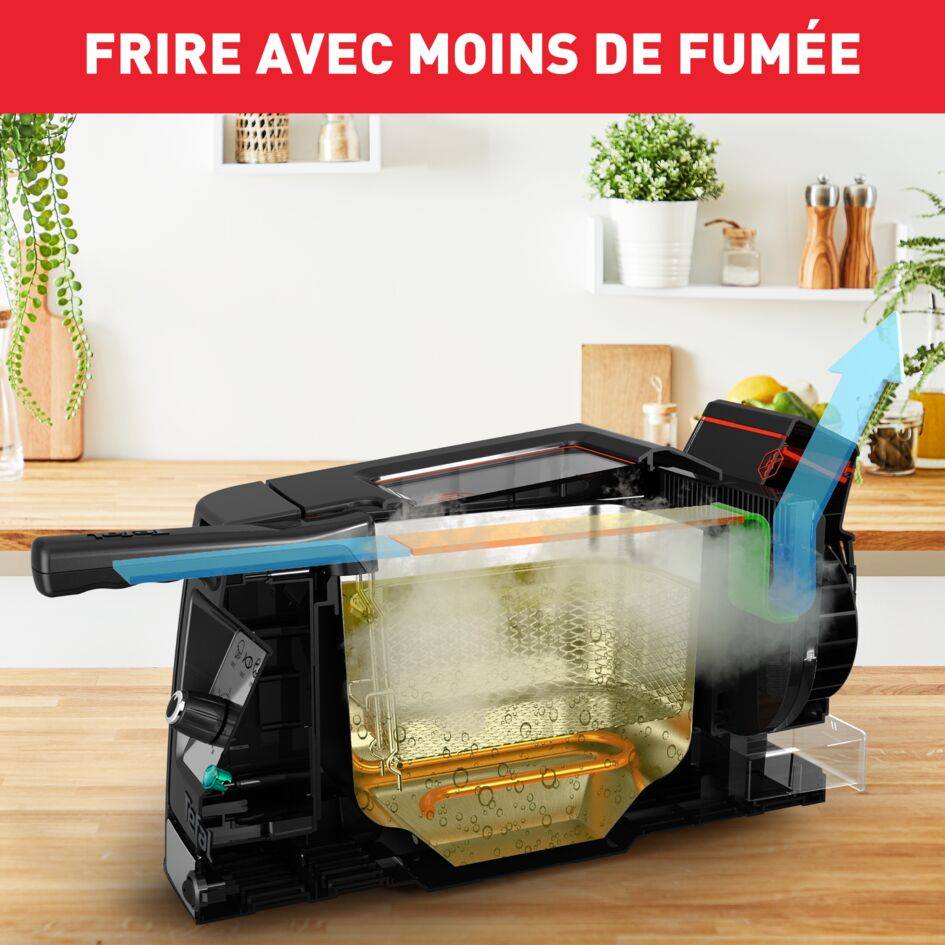Clear Duo, Friteuse à huile semi-professionnelle, Grande capacité, Hublot anti-buée XL