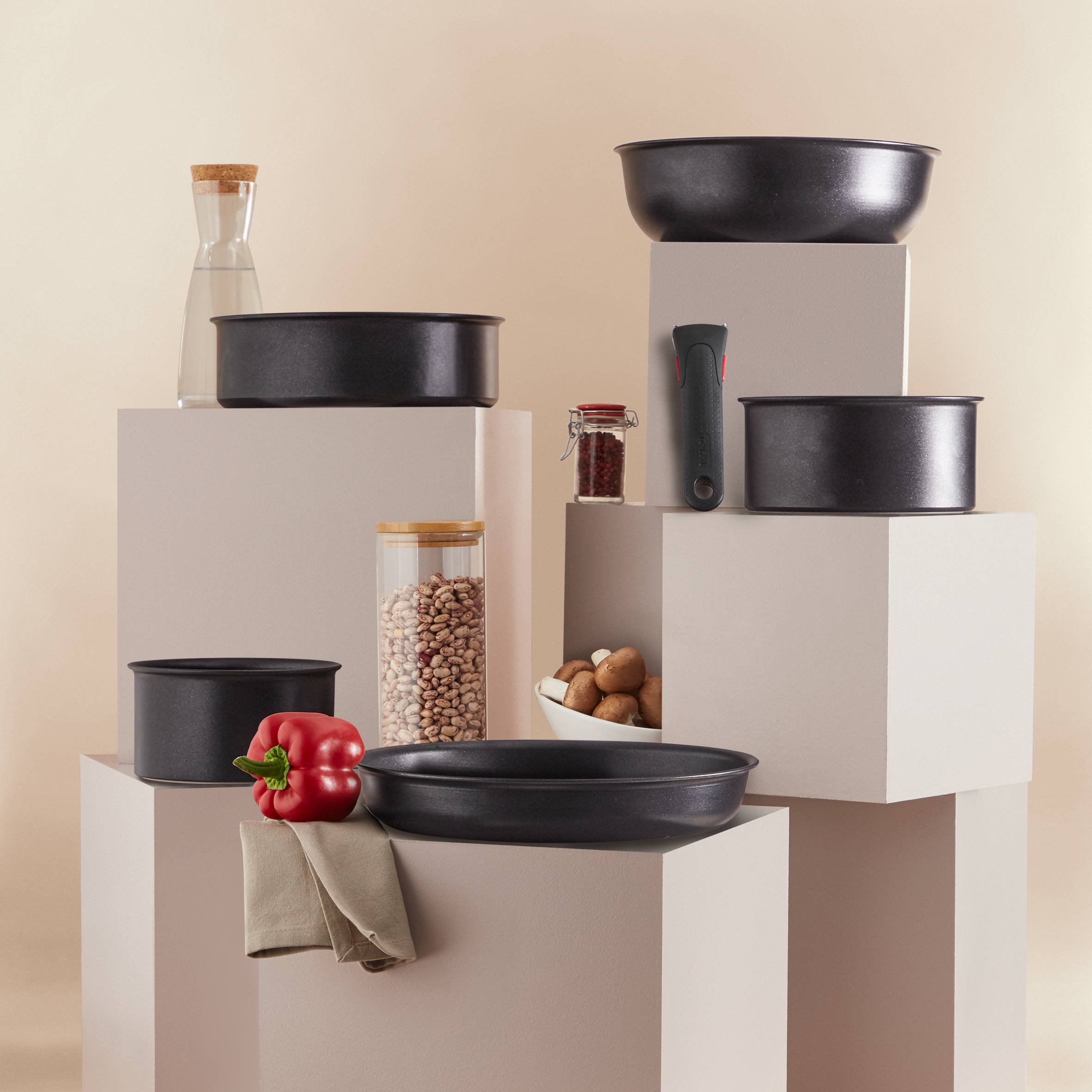 Ingenio Eco Resist, Antiadhésif, Poêles 22/26 cm + poignée, Induction