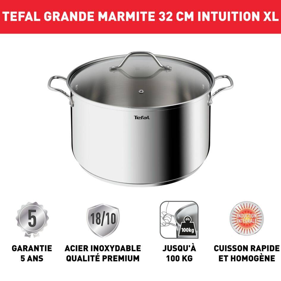 Intuition XL Grande marmite inox 32 cm / 12 L