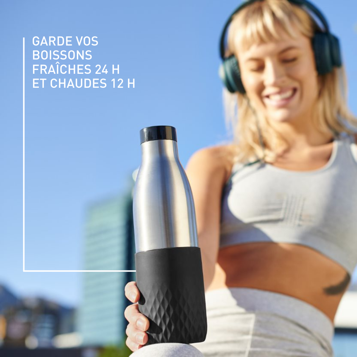 BLUDROP SLEEVE Gourde 0.5 L noir