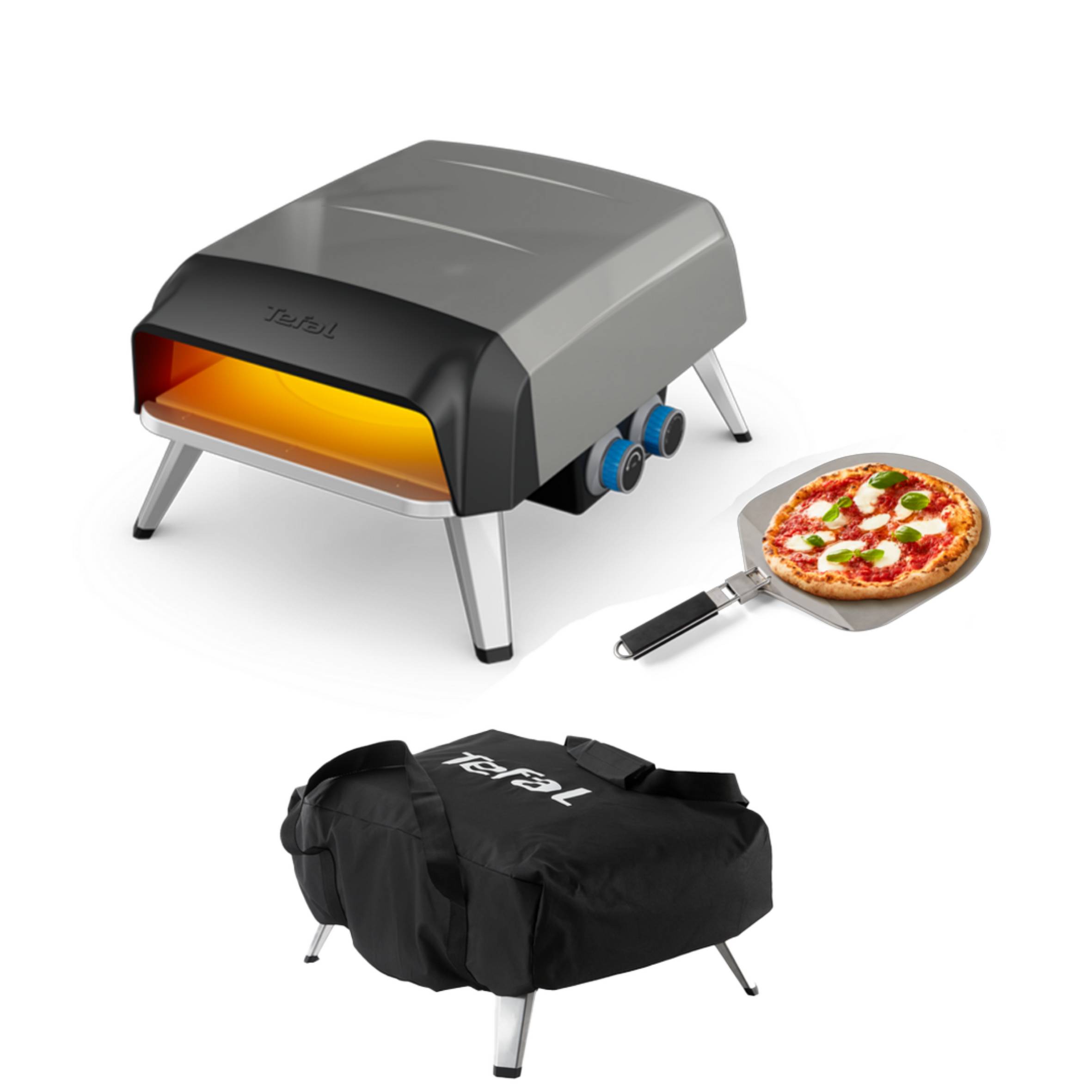Pizza Pronto, Four à pizza extérieur, Fonctionne au gaz, Pierre rotative 360° pour cuisson uniforme