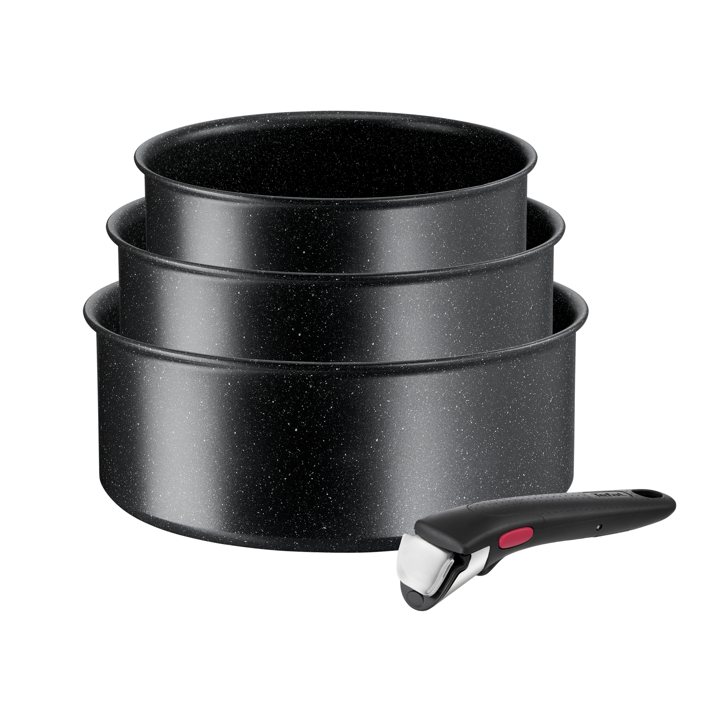 Ingenio Black Stone, Antiadhésif, Casseroles 16/18/20 cm + poignée, Induction