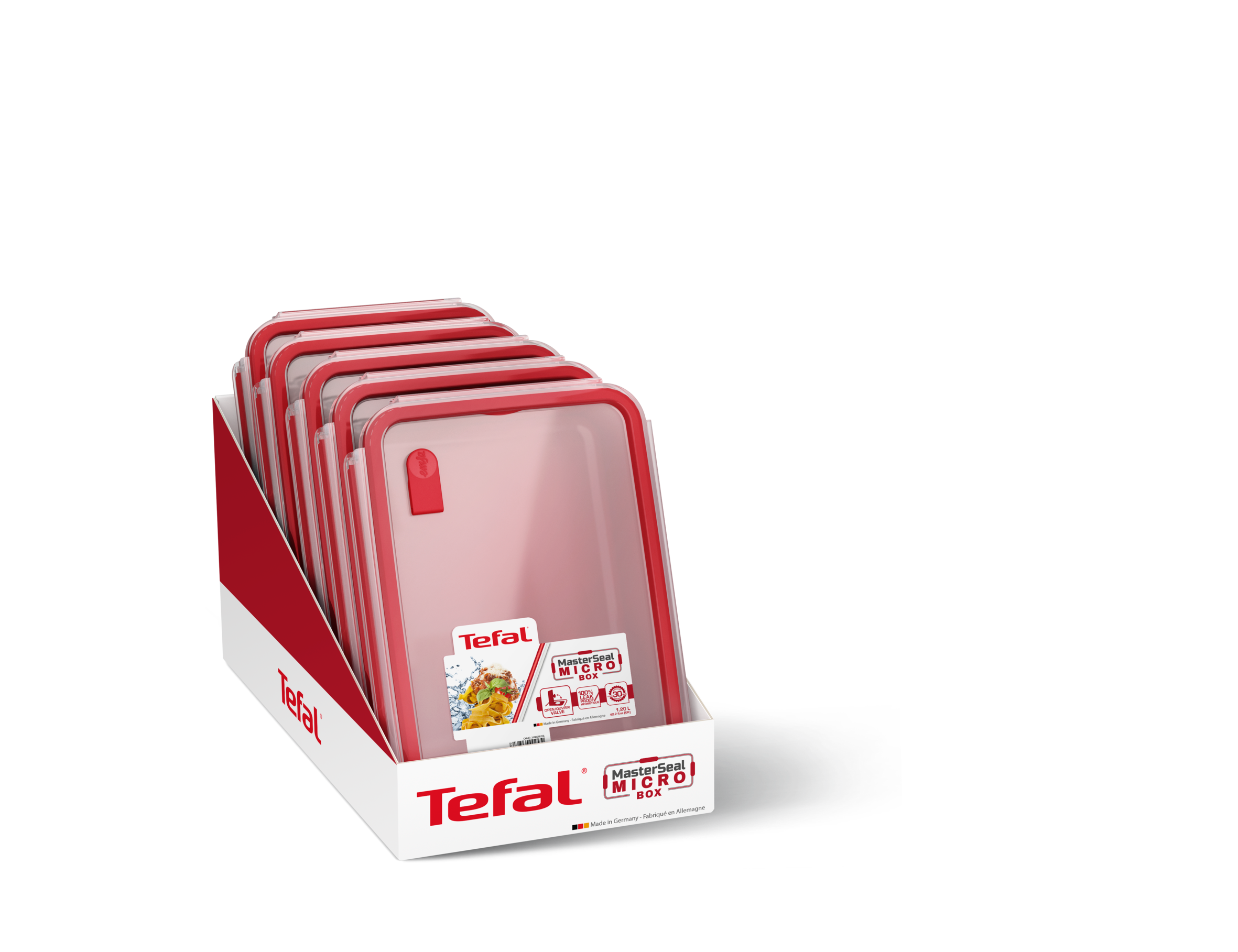 MASTERSEAL MICRO Rouge Boîte de conservation alimentaire 1,2 L