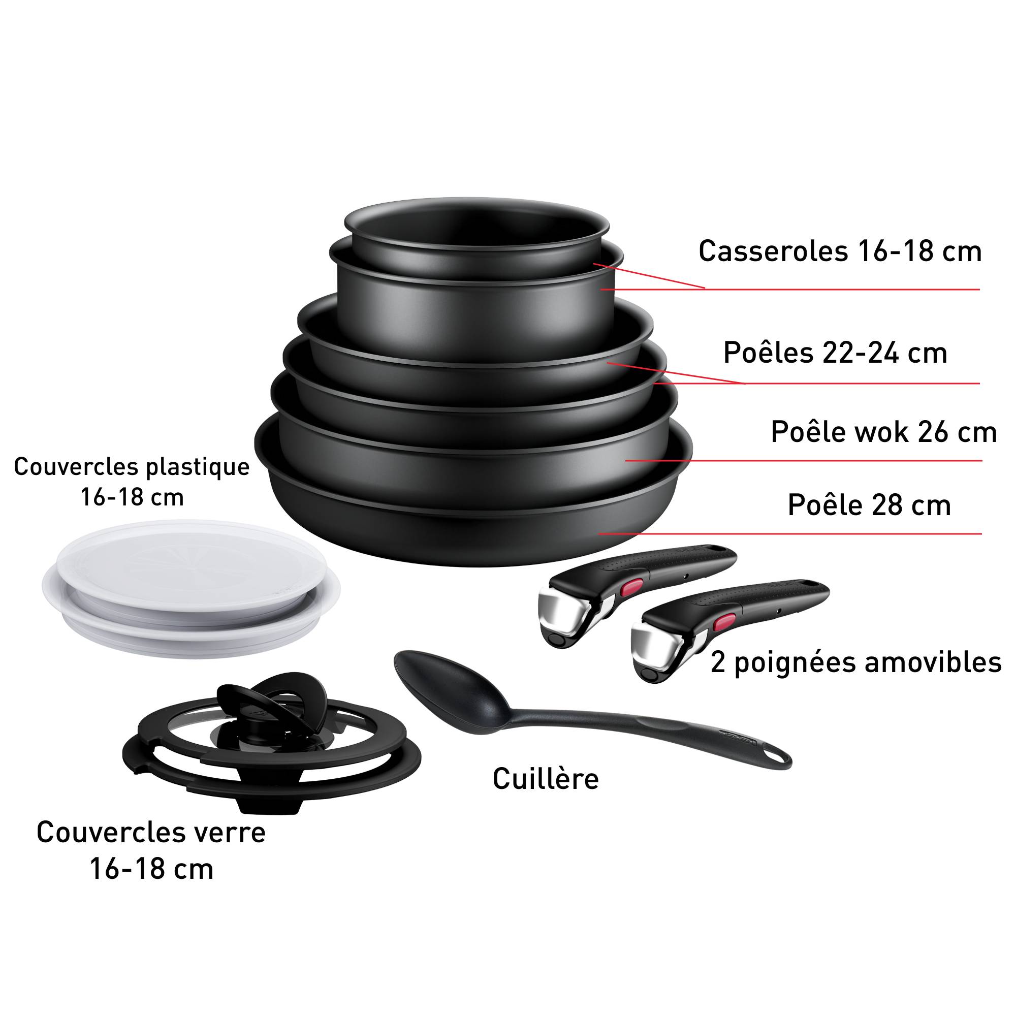 Ingenio Eco Resist, Antiadhésif, Batterie de cuisine 13 pièces, Induction