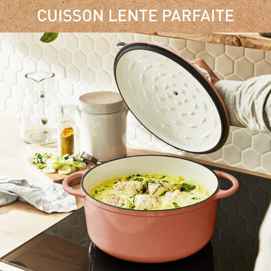 Lov, Cocotte en fonte ronde, Induction, Four, 25cm, Terracotta