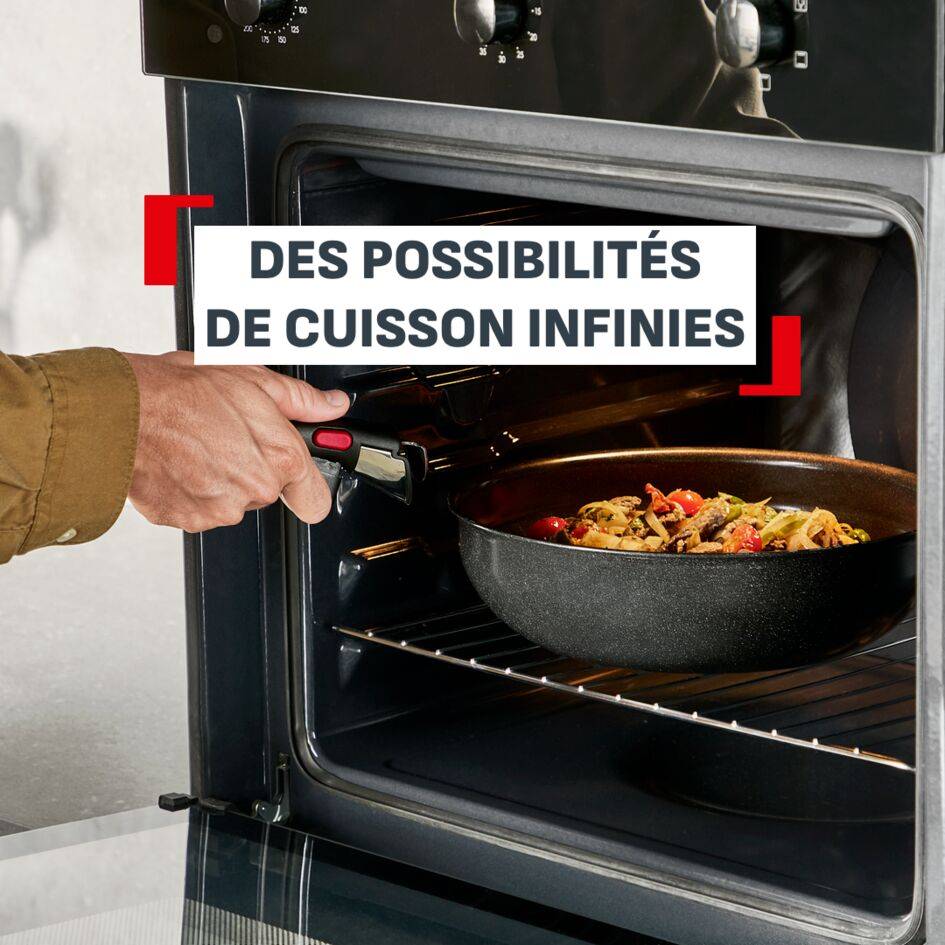 Ingenio Excellence Ceramic, Poêle wok 28&nbsp;cm, Empilable, Revêtement céramique antiadhésif