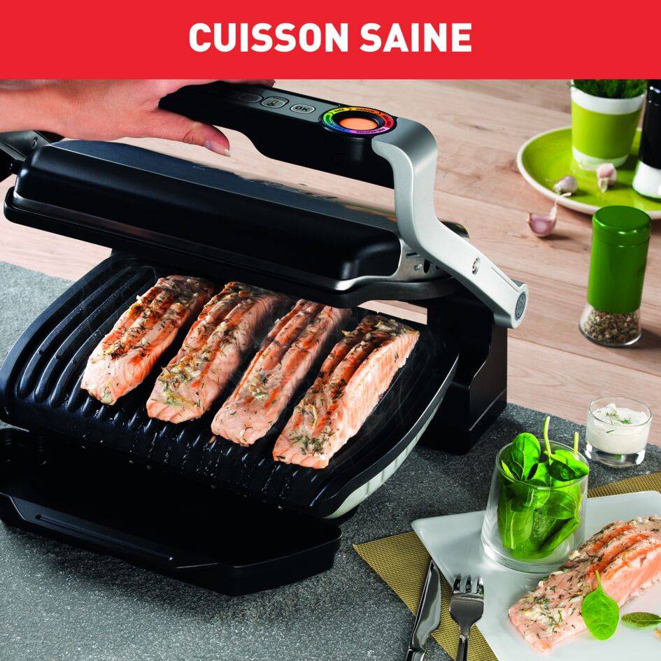 Optigrill+, grill intelligent, 6 programmes, mode manuel, 4 personnes