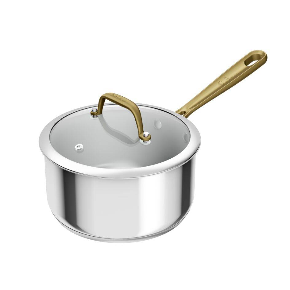 Tefal & Bocuse, Casserole de 20 cm avec couvercle en verre, Acier inoxydable sans revêtement