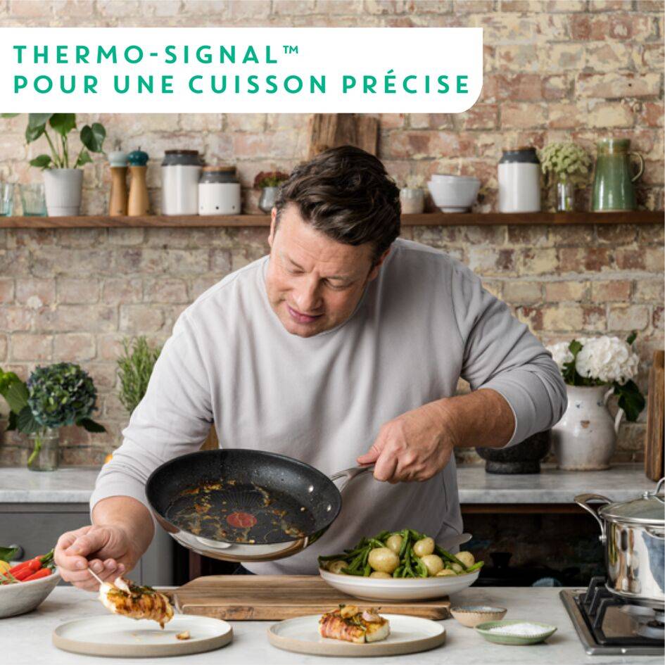 JAMIE OLIVER COOK'S DIRECT Inox Set 3 poêles 20/24/28 cm