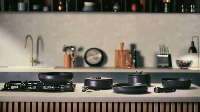 Ingenio Excellence+, Batterie de cuisine 3&nbsp;pièces, Empilable, Revêtement antiadhésif