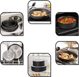 Duetto A705S936 Set inox de 9 pièces : Poêlon 16cm + 4 casseroles 16/20 Duetto A705S936 Set inox de 9 pièces : Poêlon 16cm + 4 casseroles 16/20