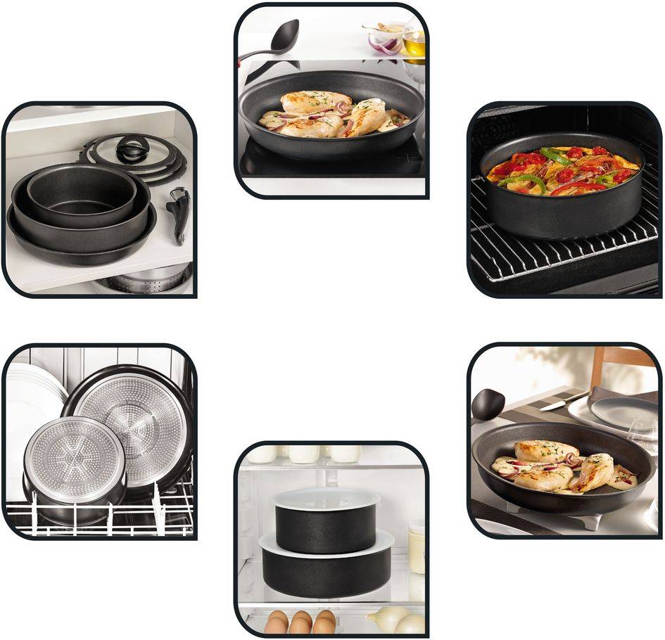 Duetto A705S936 Set inox de 9 pièces : Poêlon 16cm + 4 casseroles 16/20