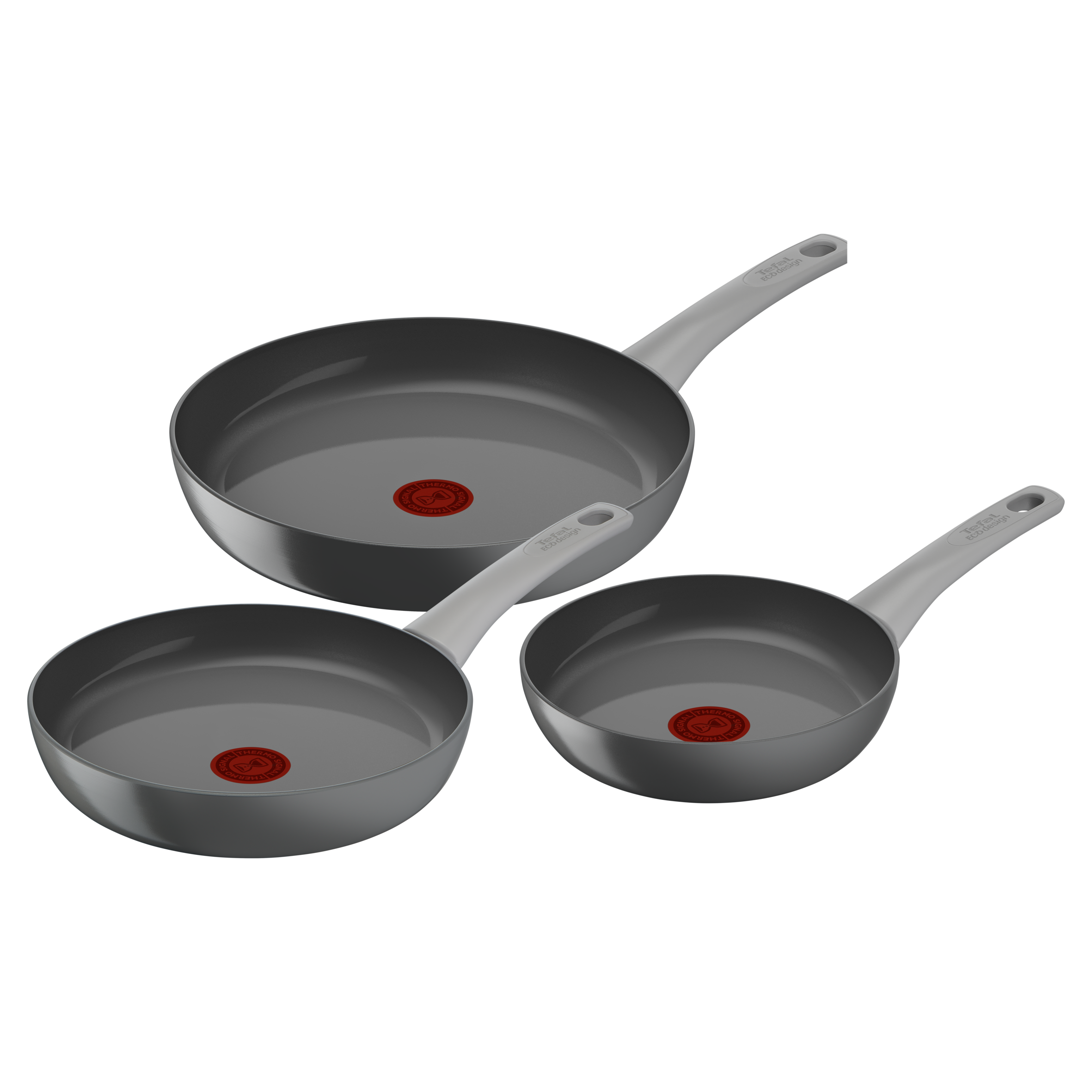 Set De 3 Poêles Greblon Céramique Cuivré - 20, 24 Et 28 Cm - Aluminium Forgé, Antiadhésif Sans PFOA - Compatible Induction - 14