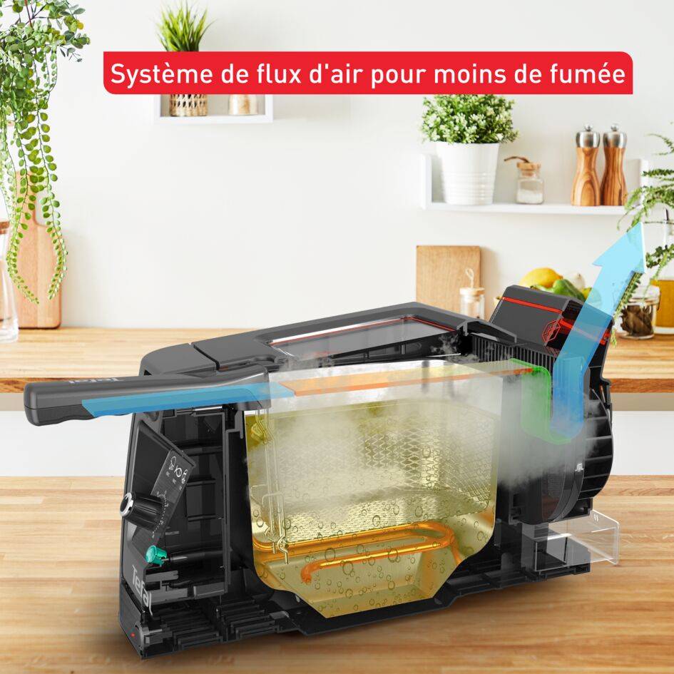 Friteuse Clear Duo, 3,5 L, Moins de fumée et d'odeurs, Hublot anti-buée XL