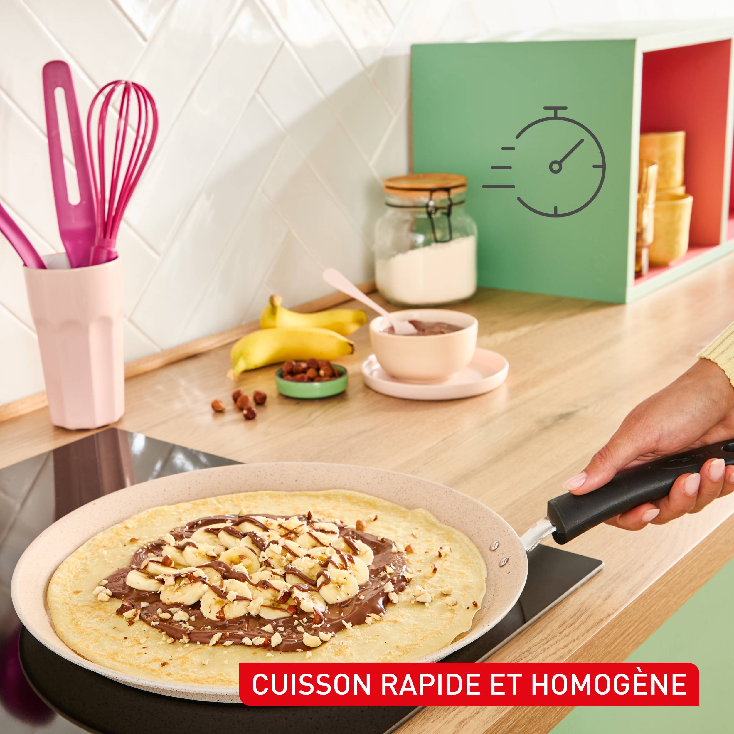 Chandeleur&nbsp;2026, Poêle à crêpes 32&nbsp;cm, Revêtement antiadhésif, Cuisson homogène