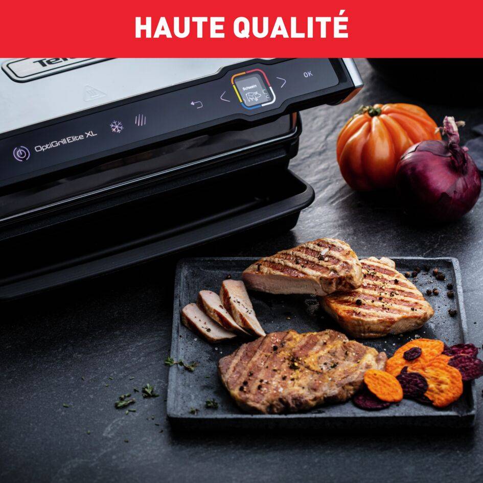 Optigrill Elite XL, grill intelligent, 16 programmes, mode manuel, fonction marquage, XL 8 personnes - RECONDITIONNÉ