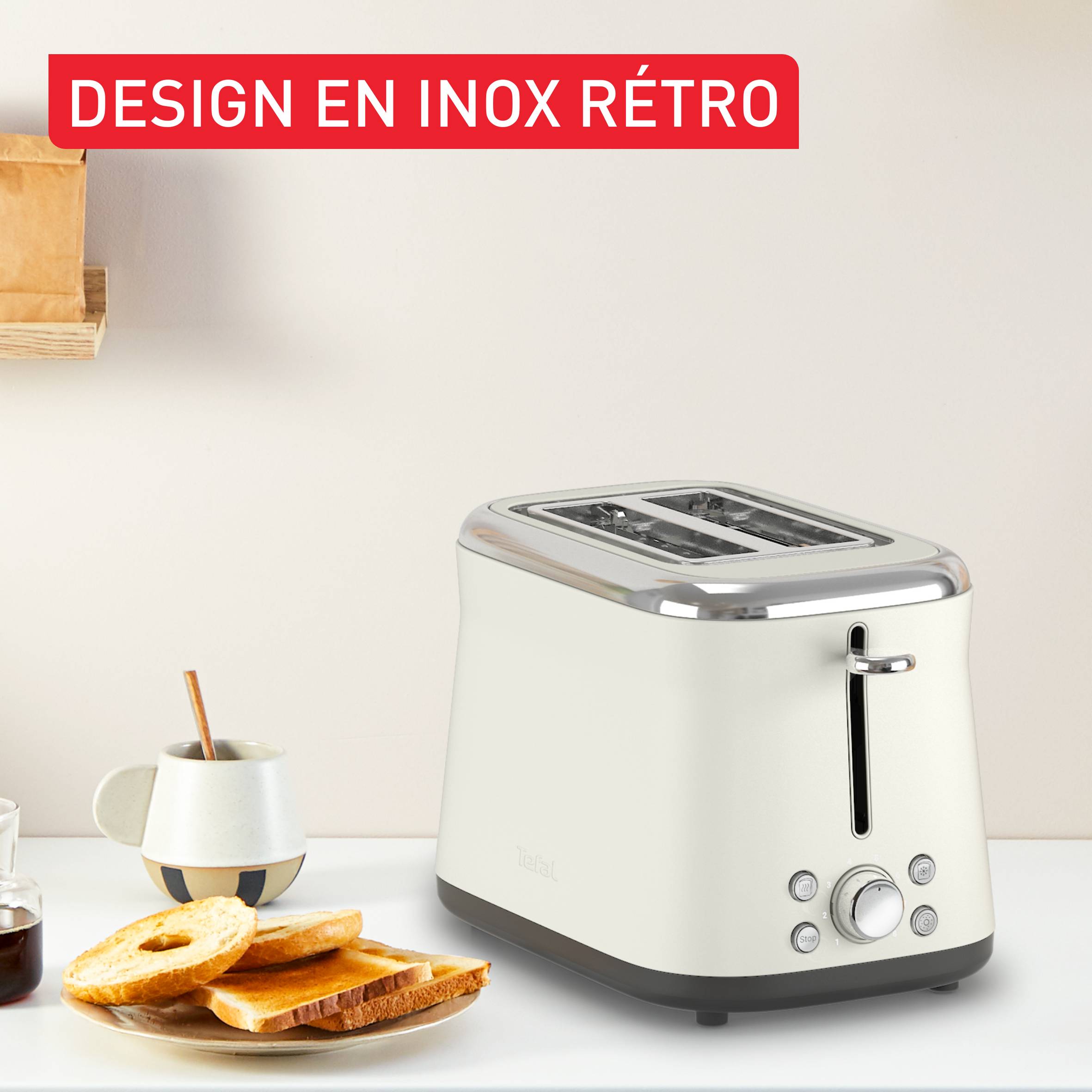 Collection, Inox, Grille-pain électrique, 2 fentes, 8 niveaux de dorage