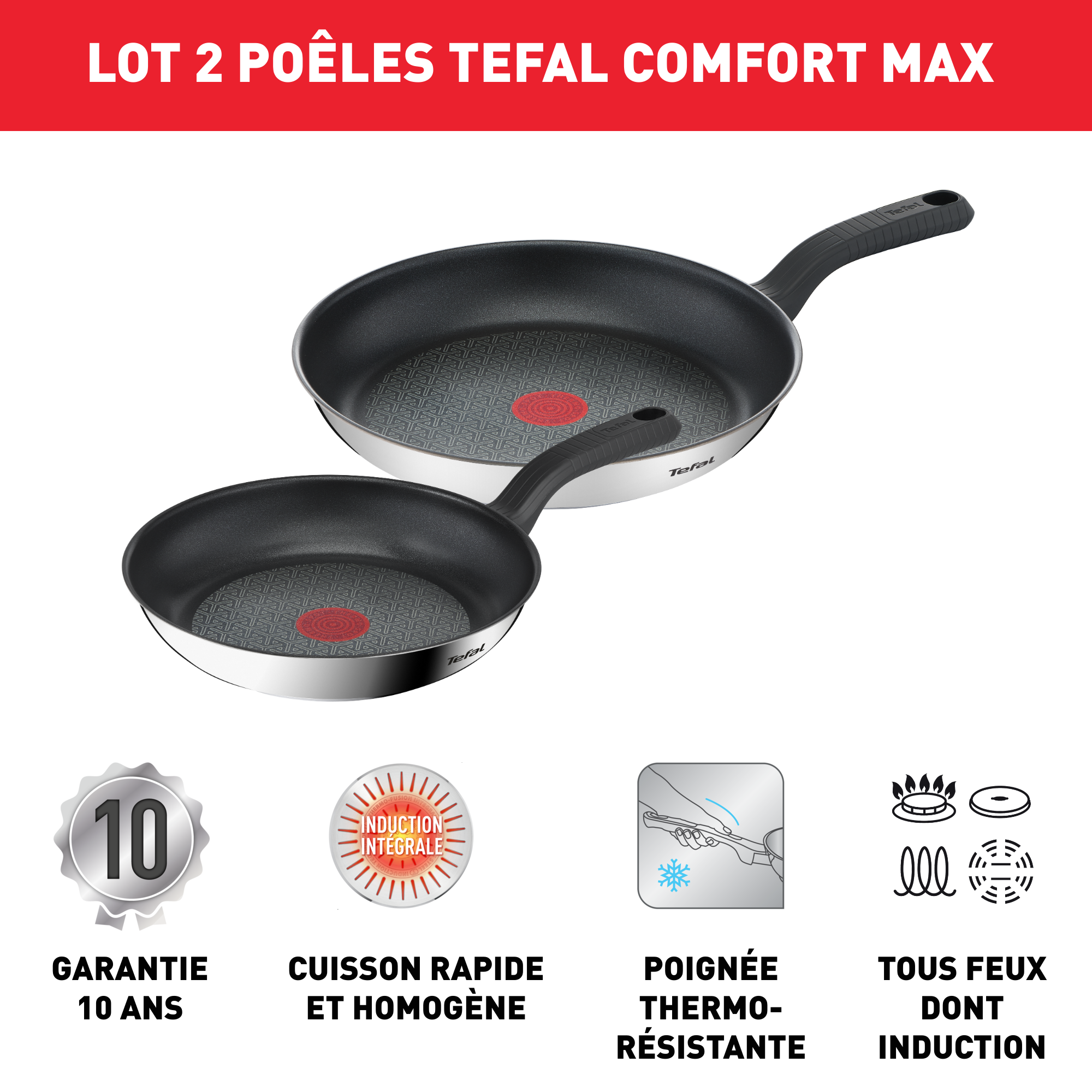 Comfort Max Lot 2 poêles 24/28 cm