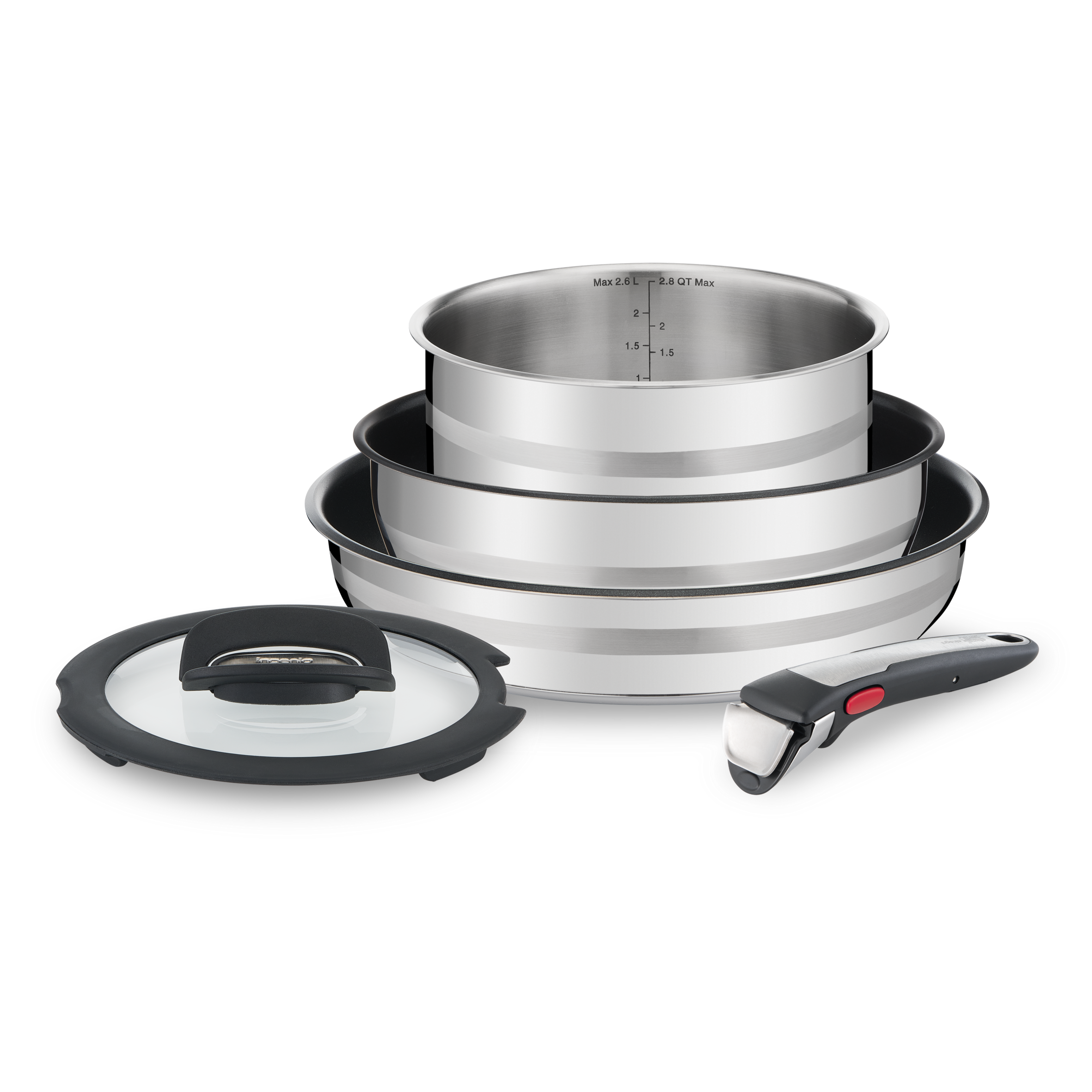 Ingenio Jamie Oliver,  Batterie de cuisine 5pcs, Inox, antiadhésif, Induction