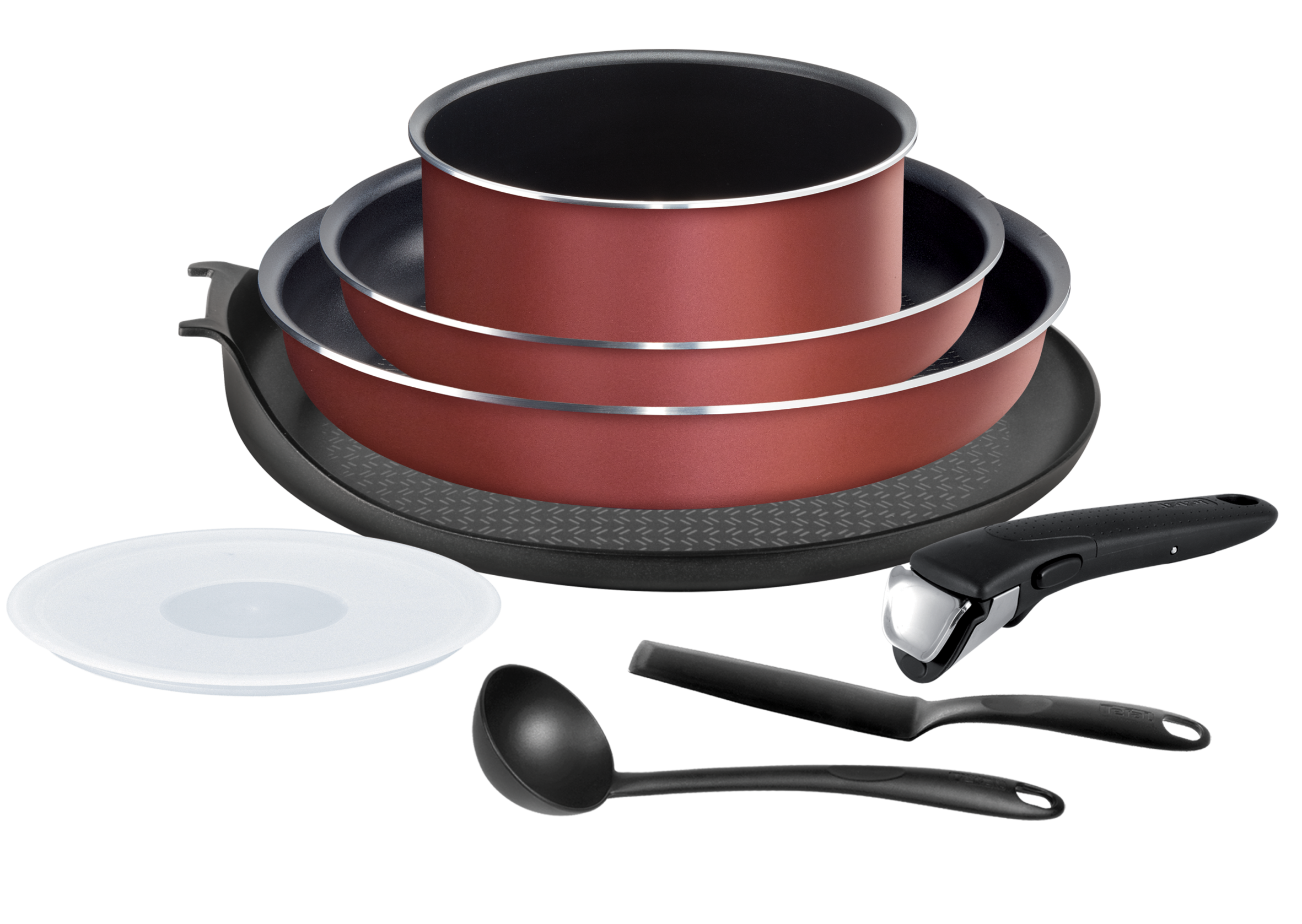 Ingenio Essential Rouge Surprise Batterie de cuisine 8 pièces