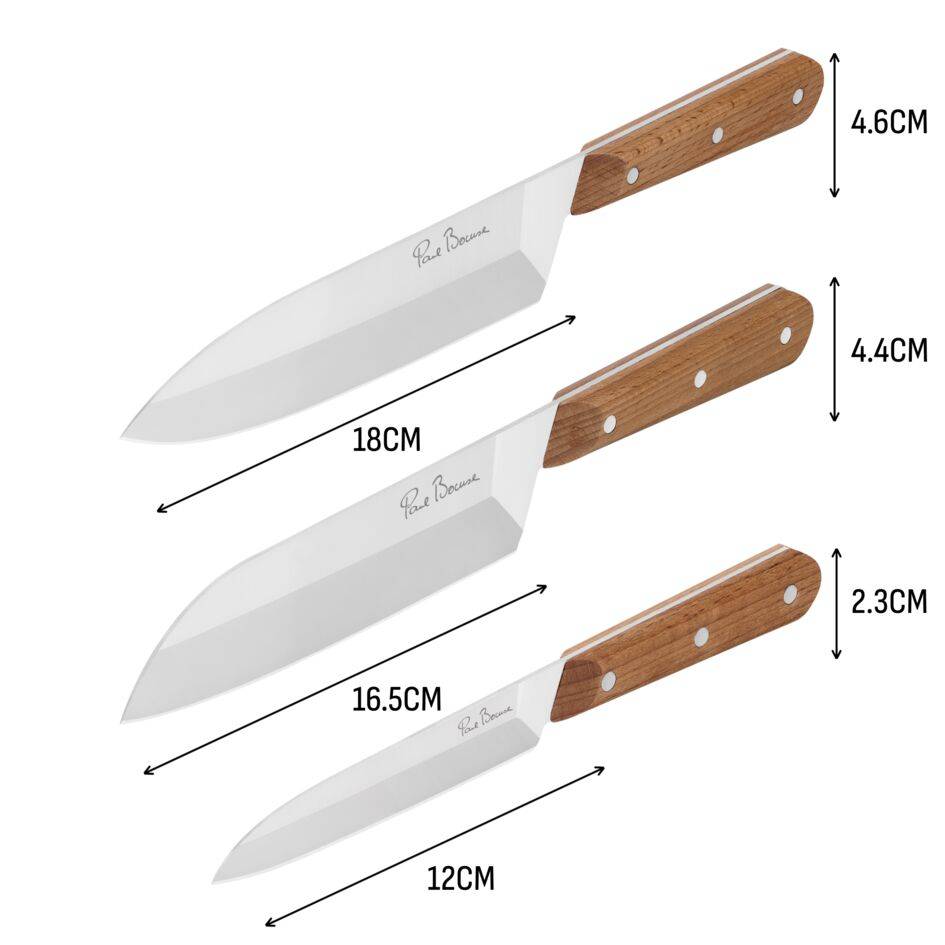 COLLECTION PAUL BOCUSE, set de 3 couteaux