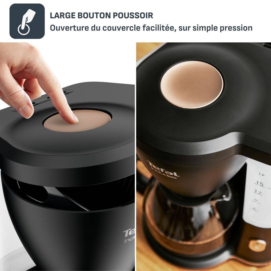 Incluedo, Cafetière filtre, 1.25 L, 10 à 15 tasses, Arrêt automatique