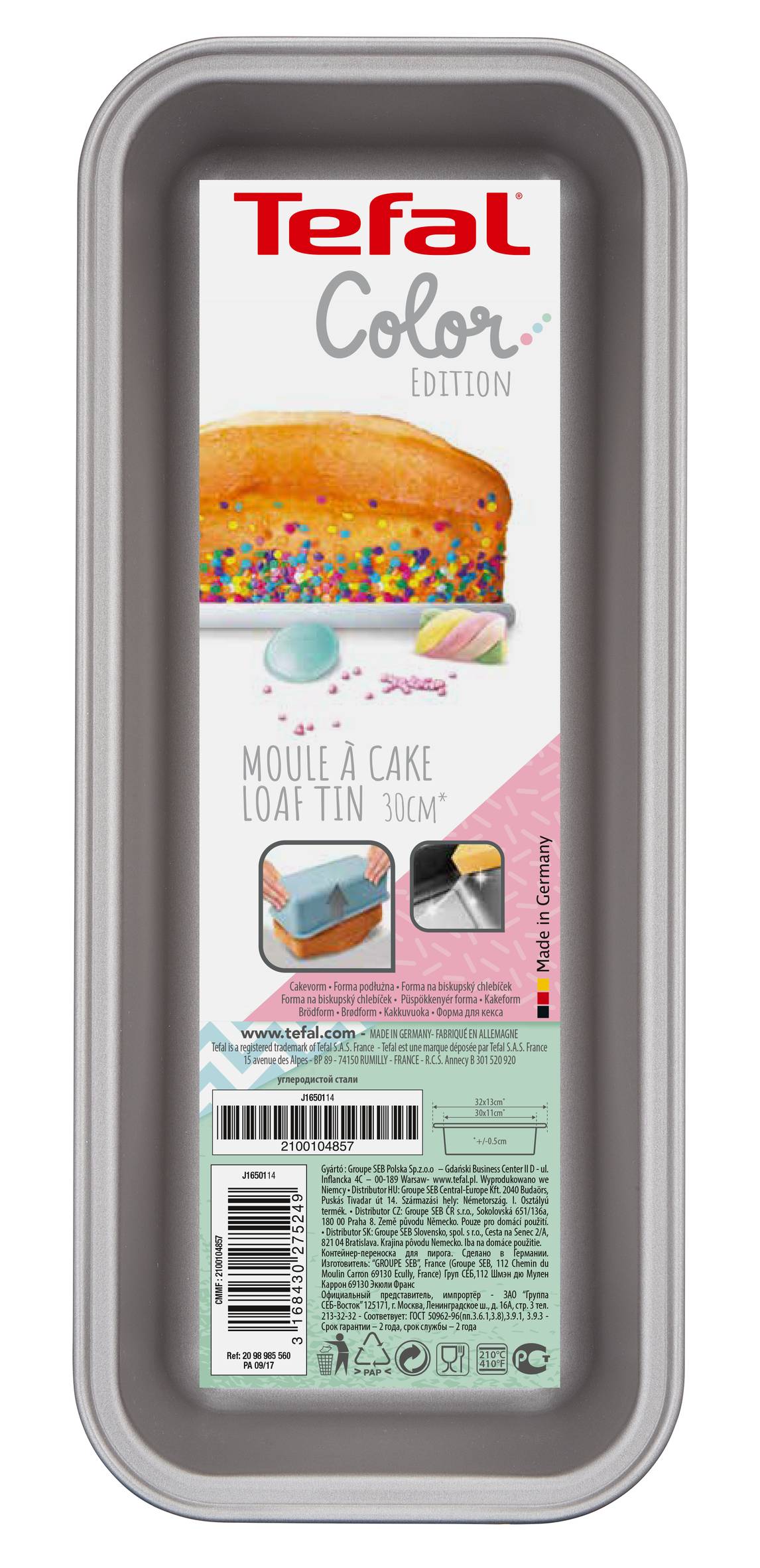 EDITION COLOR Acier Bleu Moule à cake 30 cm
