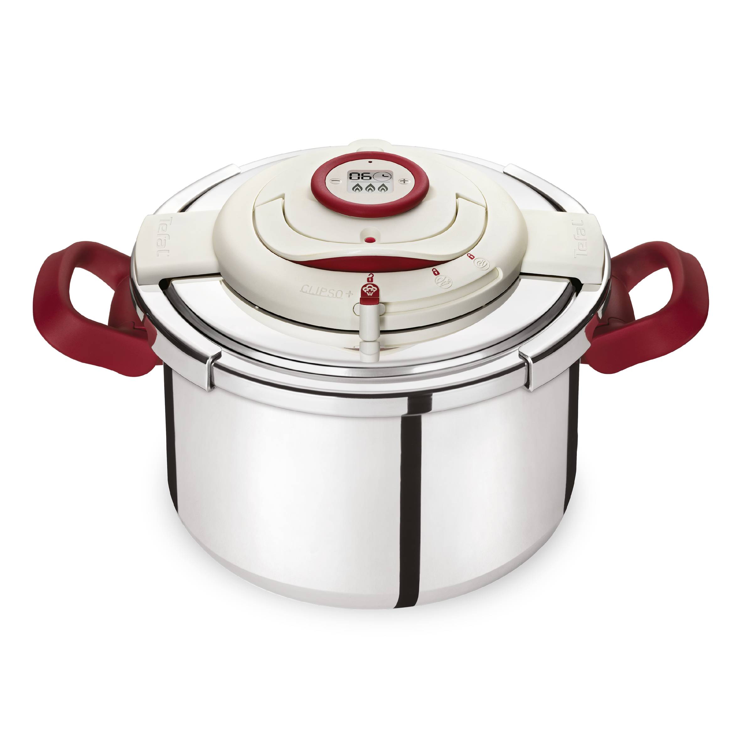 Clipso®+ Precision pressure cooker 8L with foldable handles