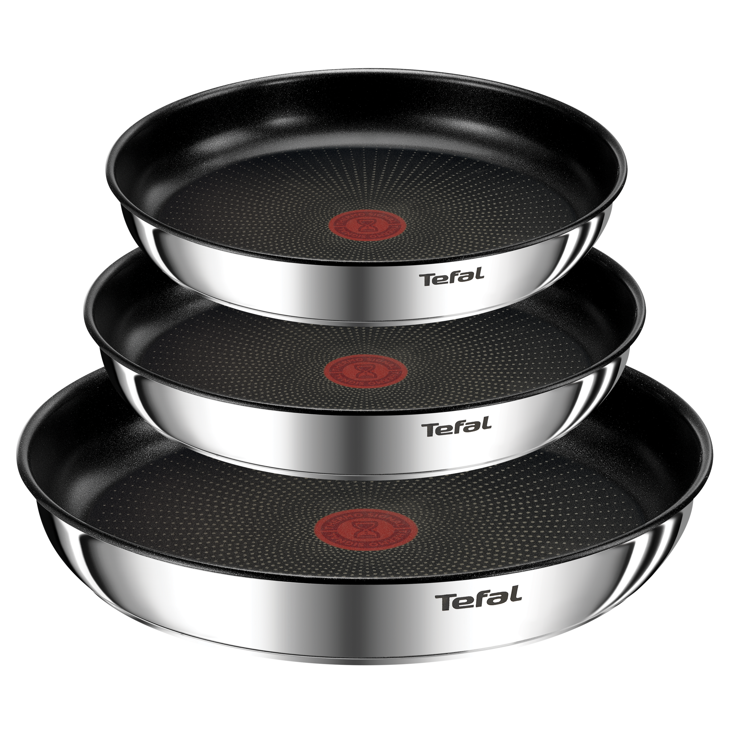 Ingenio Emotion, Inox + antiadhésif, Poêles 22/24/28 cm + poignée, Induction