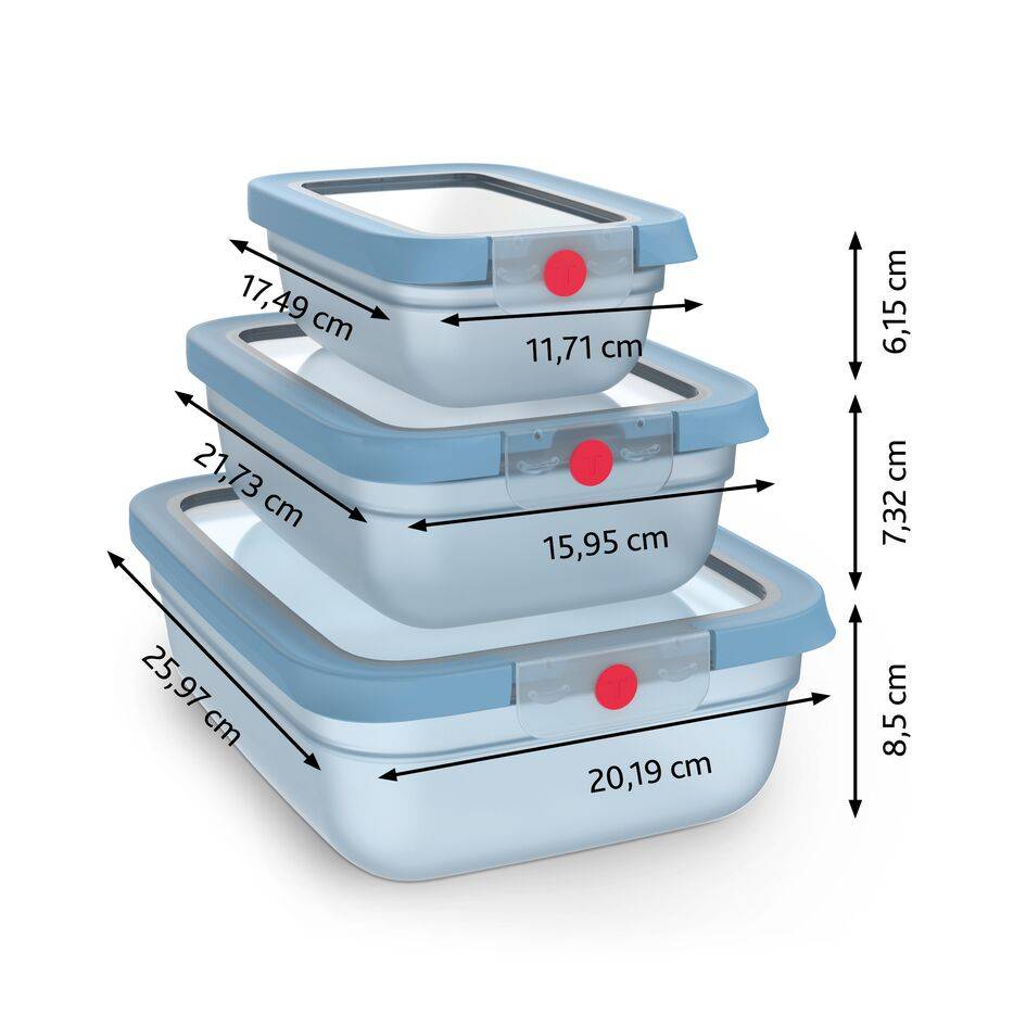 oneClick, Lot de boîtes de conservation, Compactes, Hermétiques