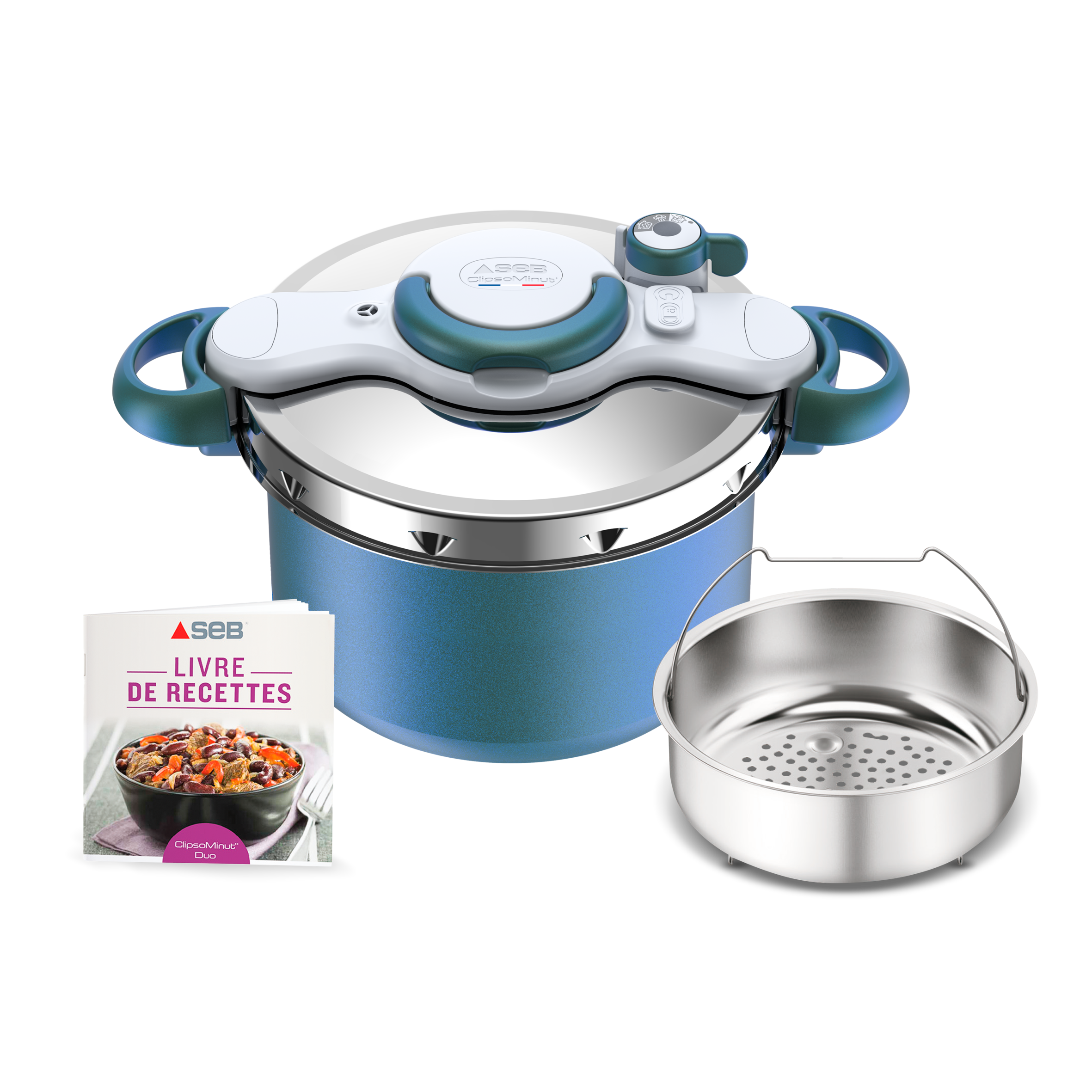 CLIPSOMINUT'® DUO 7 L Cocotte-minute® Bleu Boréal