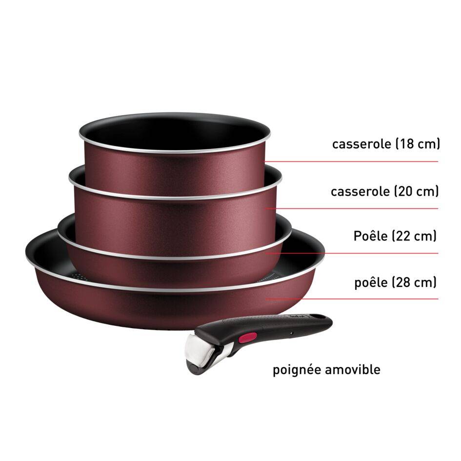 Ingenio Simply Cook, Antiadhésif, Batterie de cuisine 5&nbsp;p, Induction, Légèreté