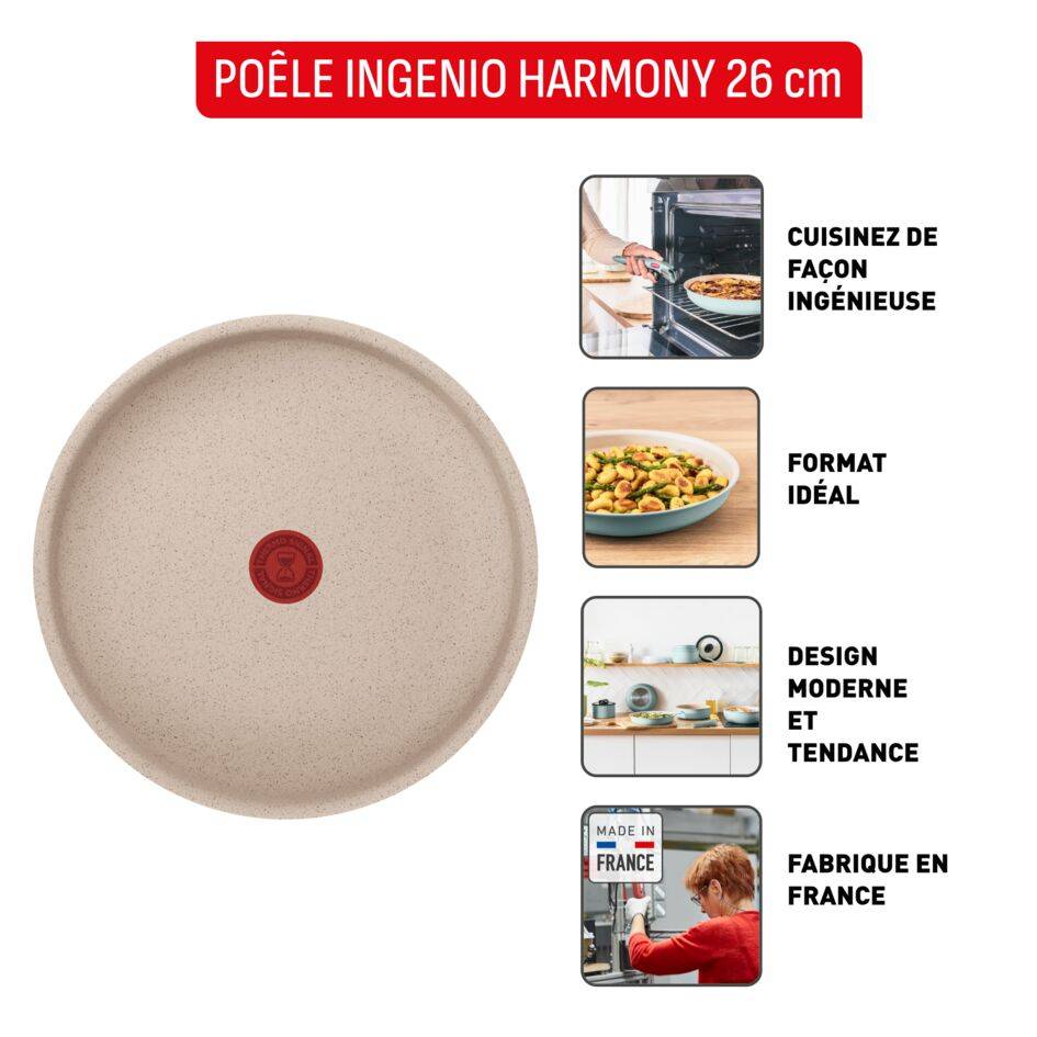 Ingenio Harmony, Poêle 26&nbsp;cm, Poignée amovible
