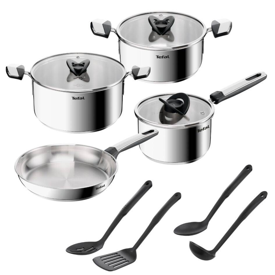 Emotion+, Batterie de cuisine 11 pièces, Acier inoxydable, Garantie de 10 ans, Induction
