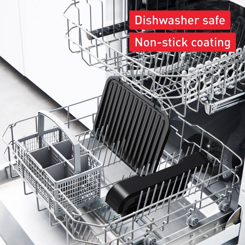 Optigrill 2 en 1, grill intelligent, fonction BBQ, 6 programmes, mode manuel, ouverture 180°, 4 personnes, noir