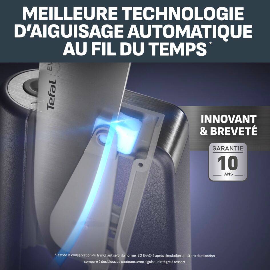 EverSharp, Set de couteaux 5&nbsp;pièces et bloc de couteaux avec système d'aiguisage intégré