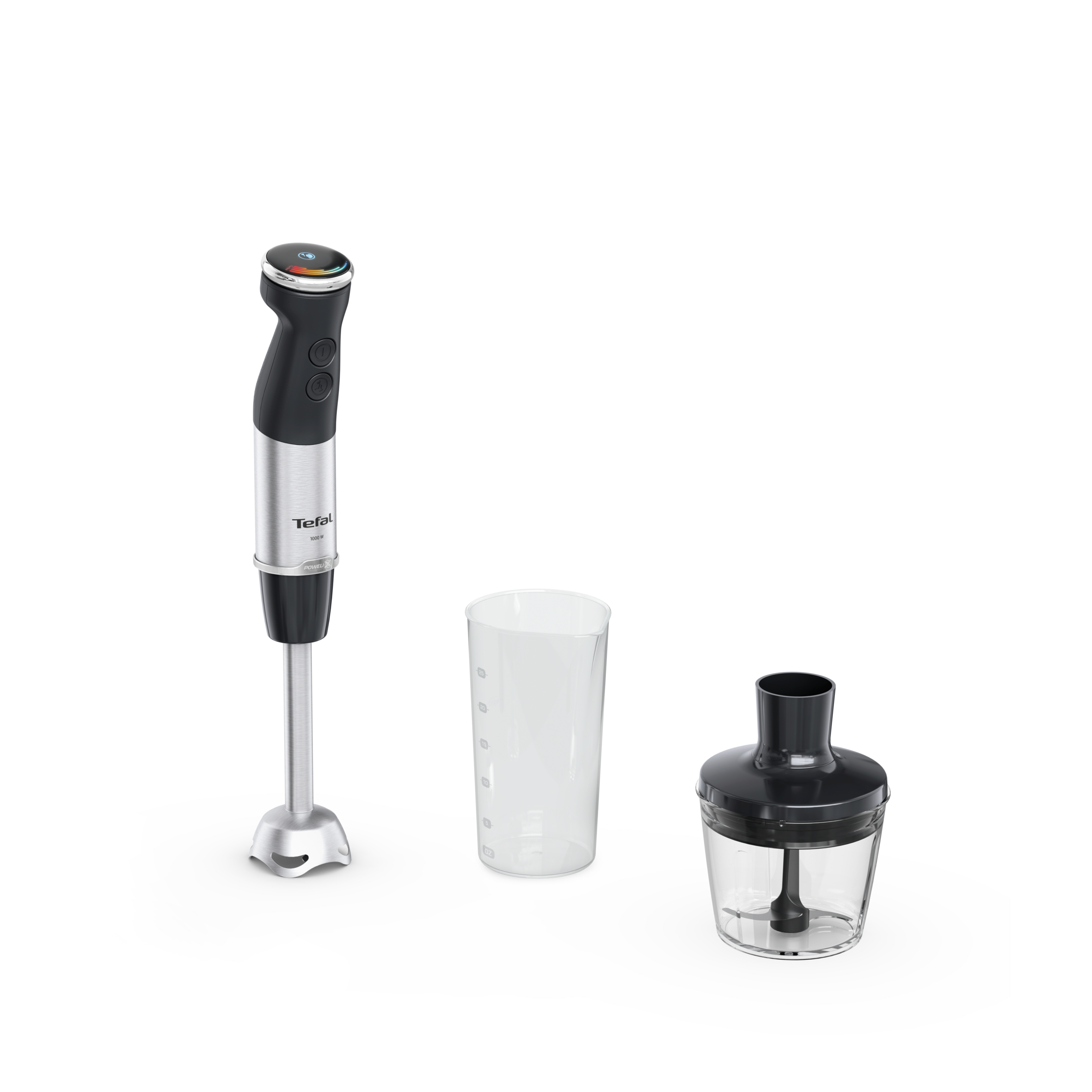 Quickchef+, Mixeur plongeant + bol mini hachoir 500 ml, 20 vitesses, 1000W