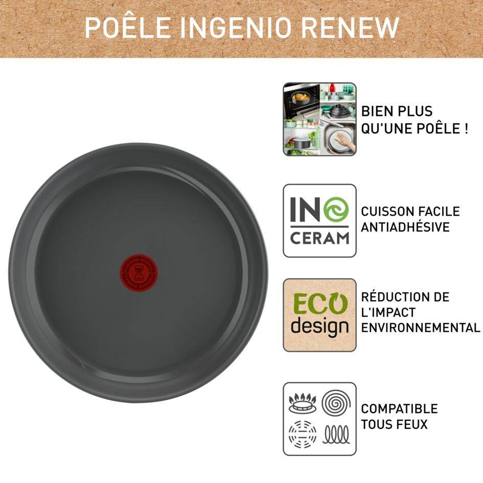 Ingenio Renew, Céramique antiadhésive, Poêle 24 cm, Induction